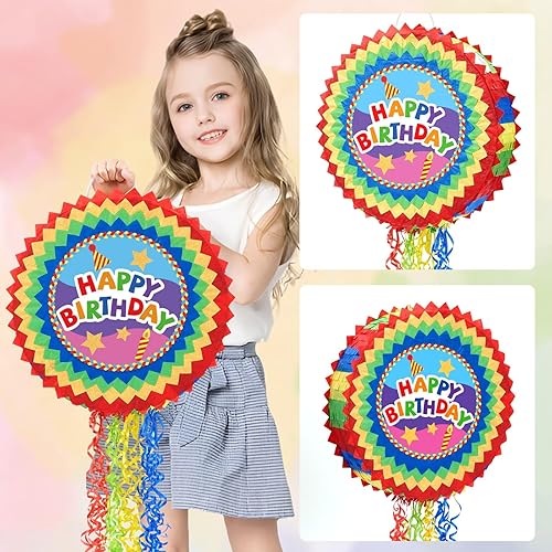 Miniatura 209 de WERNNSAI - Piñata de sirena plegable, piñata de cumpleaños con flecos que incluye cuerda para jalar, venda y bate. Decoraciones