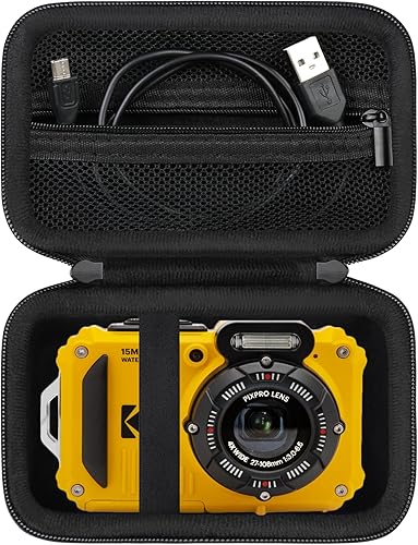 Funda protectora rígida para cámara digital Kodak PIXPRO WPZ2, resistente e impermeable, funda de viaje con bolsillo de malla con cremallera para disponible en Yaxa Venezuela
