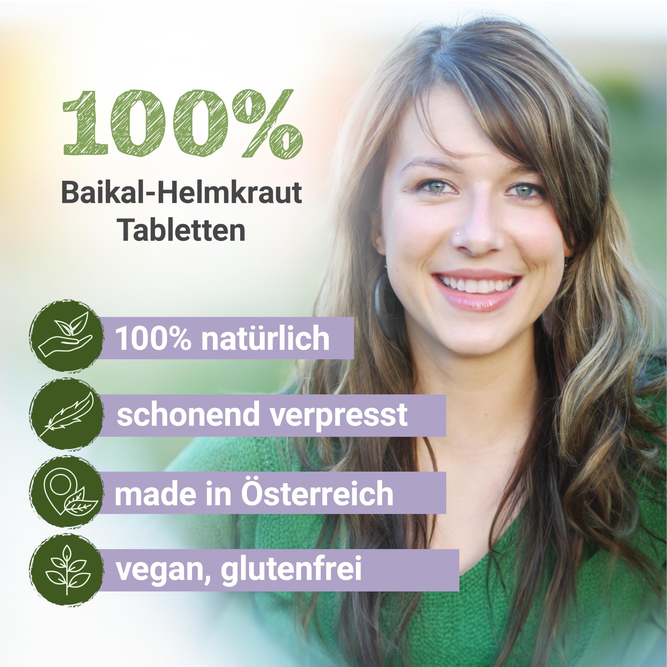 Baikal-Helmkraut Tabletten 480 mg | 110 Tabletten Scutellaria baicalensis | Qualität aus Österreich | Tabletten statt Kapseln | Gemahlene Baikal-Helmkraut-Wurzel | Skullcap, Sibirisches Helmkraut