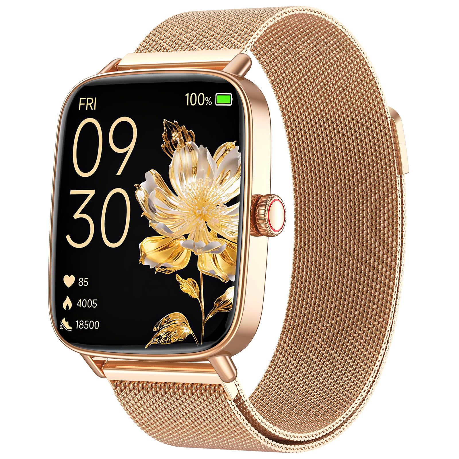 Smartwatch Damen Herren mit Telefonfunktion, 1,85" Fitnessuhr Smart Watch, 100+ Sportmodi Fitness Tracker mit Herzfrequenz/SpO2/Schlaf Monitor Schrittzähler, IP68 Wasserdicht Sportuhr für iOS Android