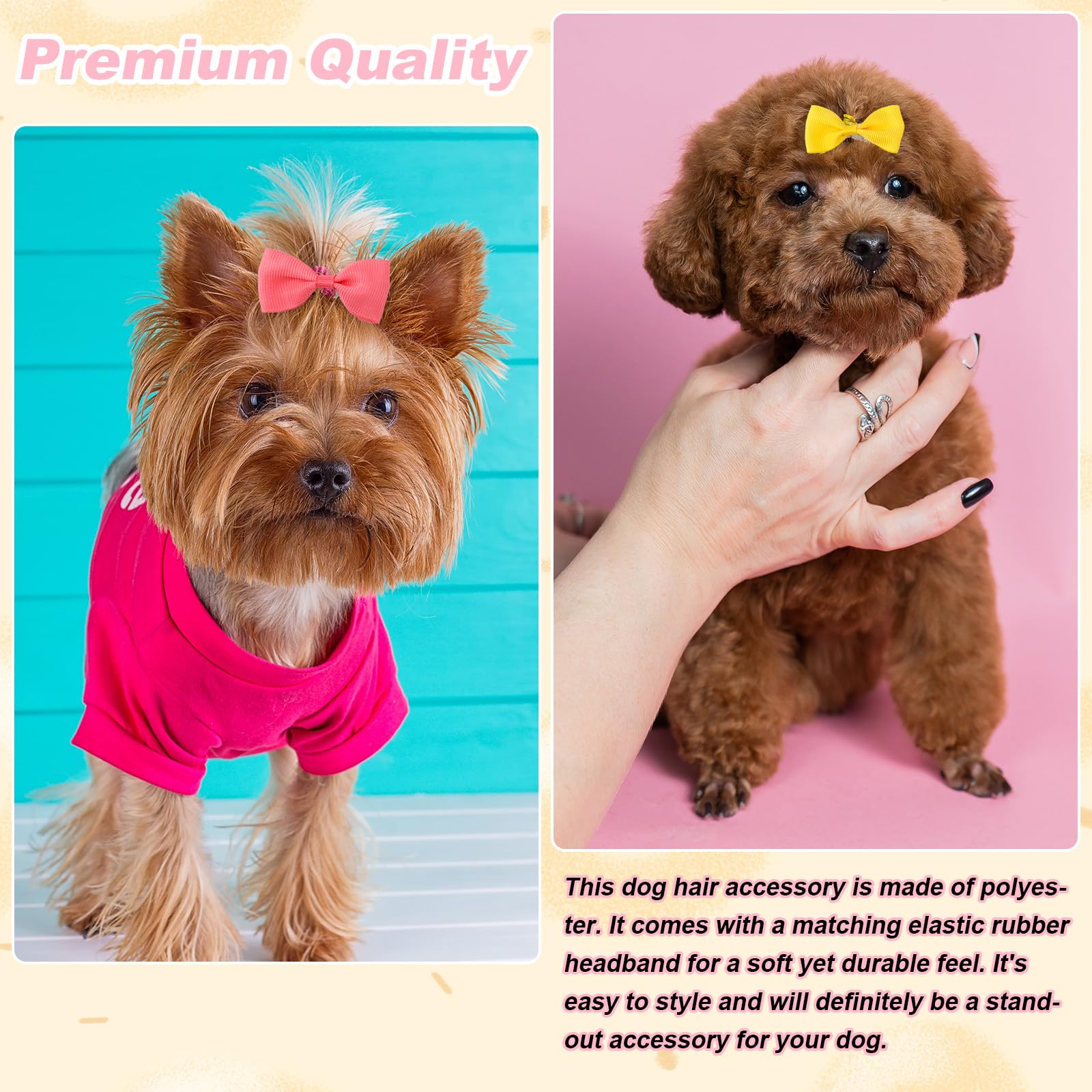 Fiocchi Capelli Piccoli Cuccioli Cane Poliestere Multicolore Elastici Accessori Toelettatura Cuccioli