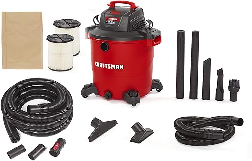 Miniatura 12 de Craftsman CMXEVBE17656 Aspiradora húmeda y seca de 20 galones y 6.5 HP con carrito, aspiradora de tienda resistente con accesorios y 4 bolsas de