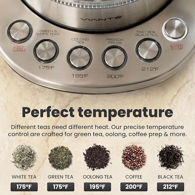 Tetera Eléctrica Vianté 1.5L con Infusor y Control de Temperatura miniatura 5