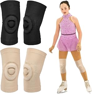 Shappy 2 Pair Figure Ice Skating Knee Pads Gel Dance Knee Pads Cushion and Support Breathable Material for Dancing Skating Women Girl Men