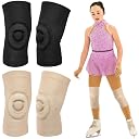 Shappy 2 Pair Knee Pads for Dancing Figure Skating,Large,Beige and Black gallery image