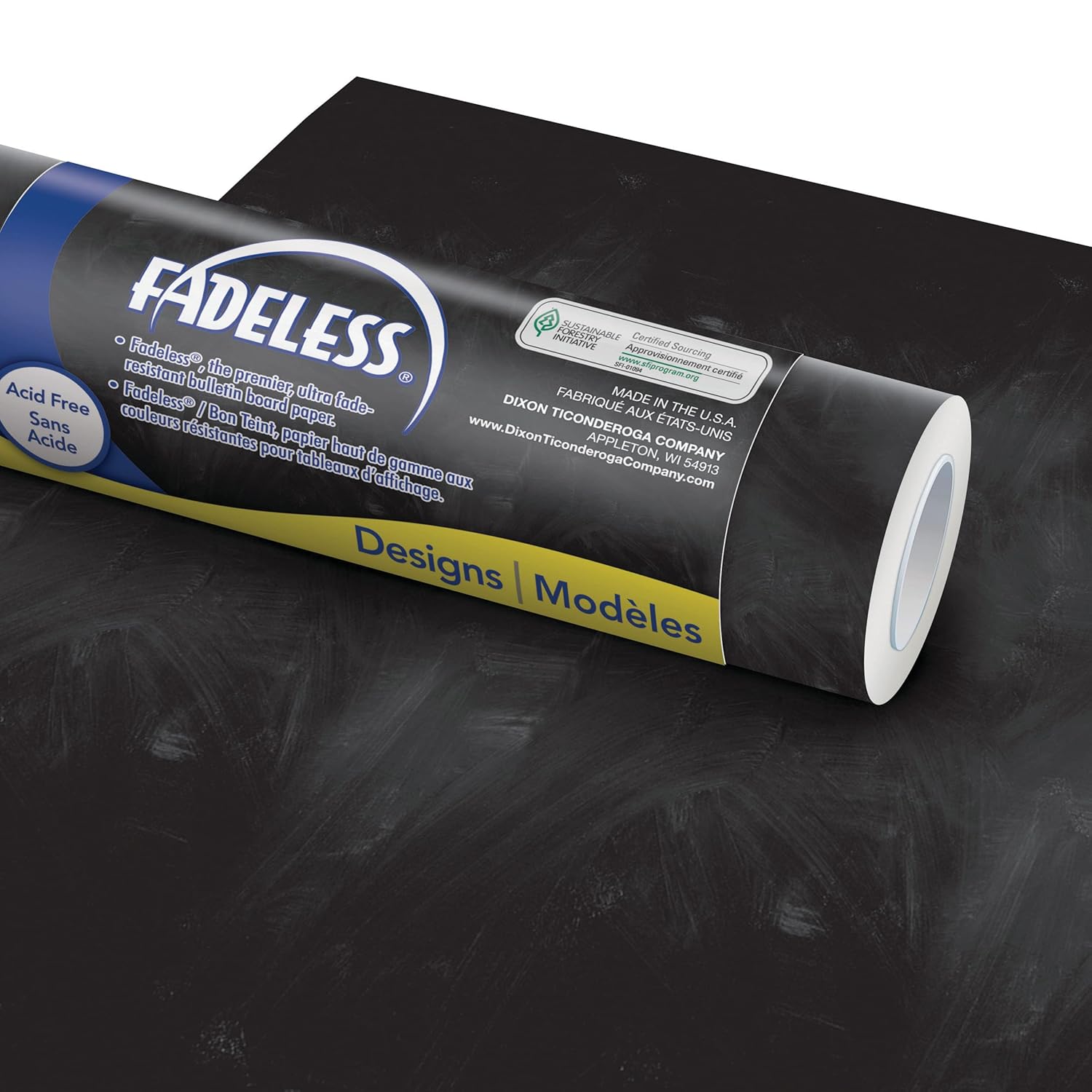 Fadeless Bulletin Board Paper, Fade-Resistant Paper for Classroom Decor, 48” x 12’, Chalkboard, 1 Roll