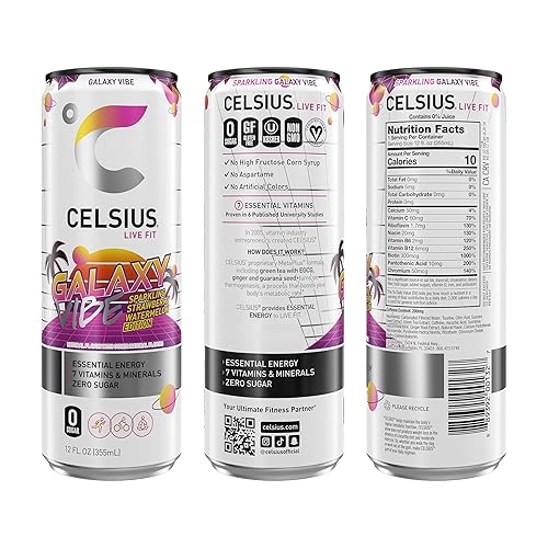 Miniatura 2 de CELSIUS Sparkling Galaxy Vibe, bebida energética funcional esencial, 12 onzas líquidas (paquete de 12)