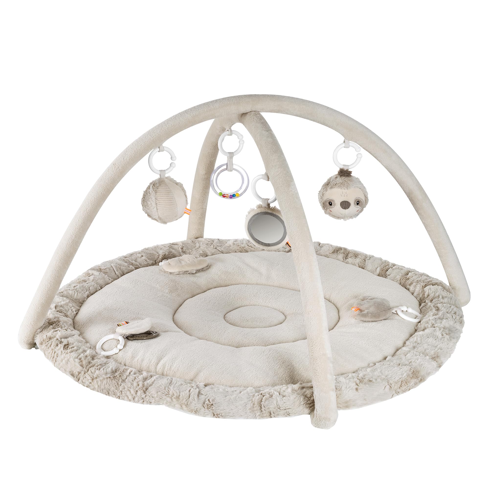 Fehn coperta attività 3D arco di gioco bradipo - Tappeto da gioco con 5 giocattoli rimovibili da afferrare - per neonati e bambini a partire da 0+ mesi - come regalo per la nascita