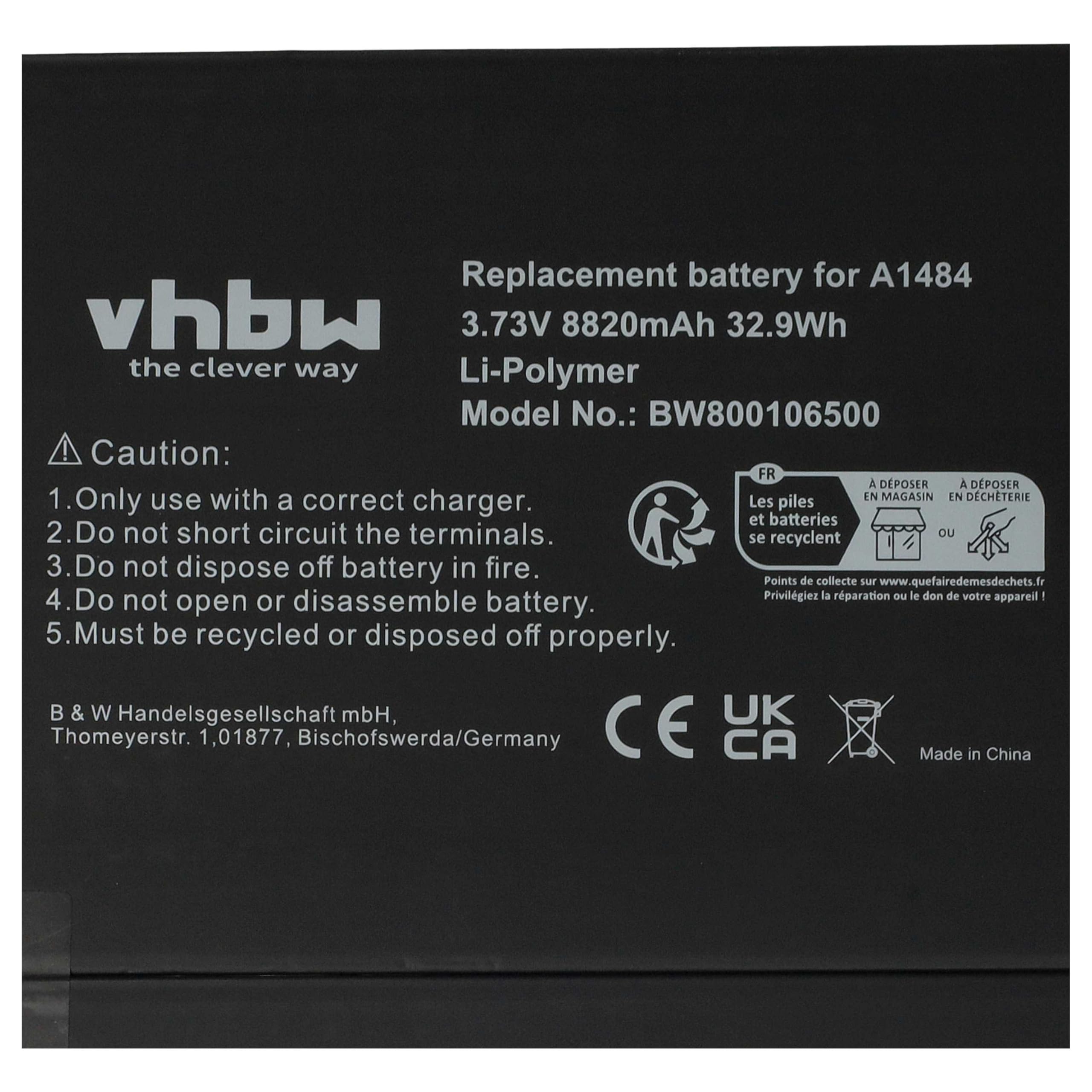 vhbw Bateria kompatybilna z Apple iPad 5 8820 mAh 3,73 V litowo-polimerowa