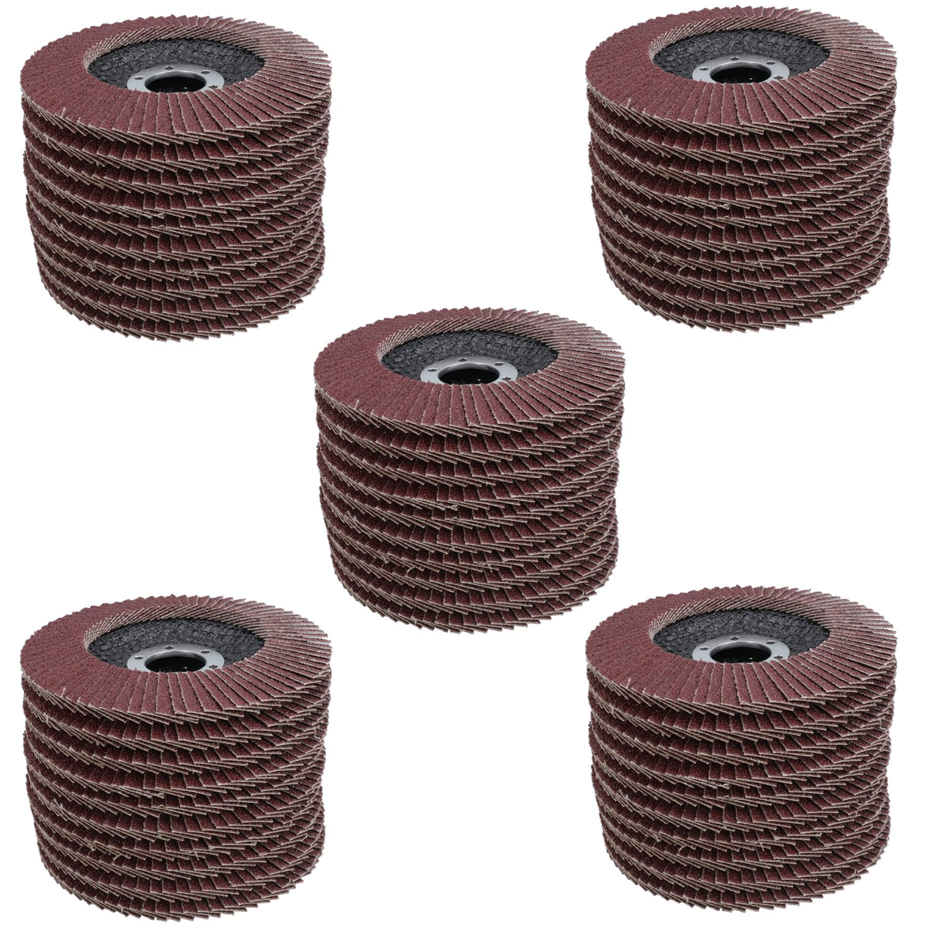 Ab Tools 50 X Flap Discs 80 Grit Aluminium Oxide Angle Grinder 4.5" (115Mm) Flat Sanding Grinding