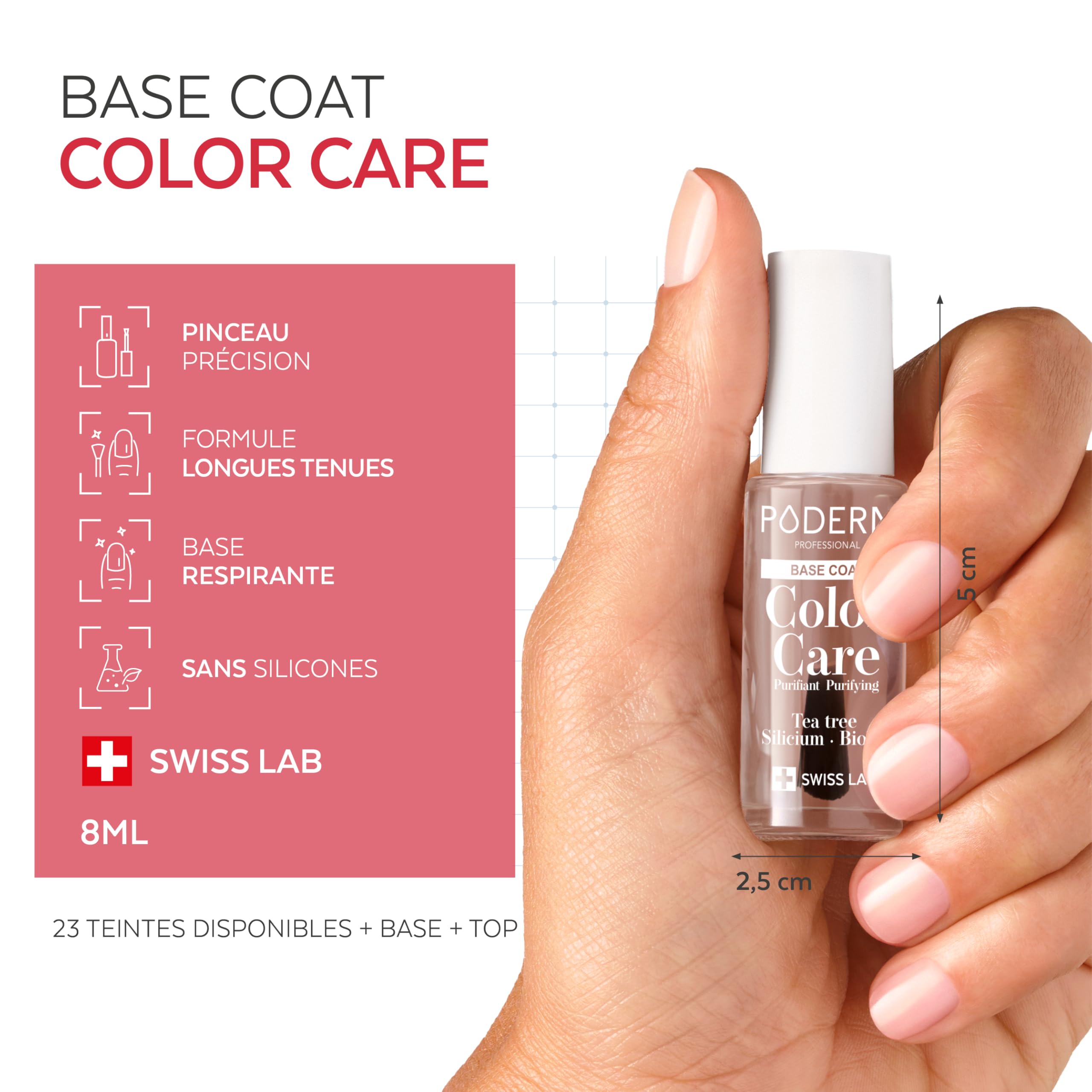 Poderm Color Care Vernis à Ongles Tea Tree Rose Pâle 8ml