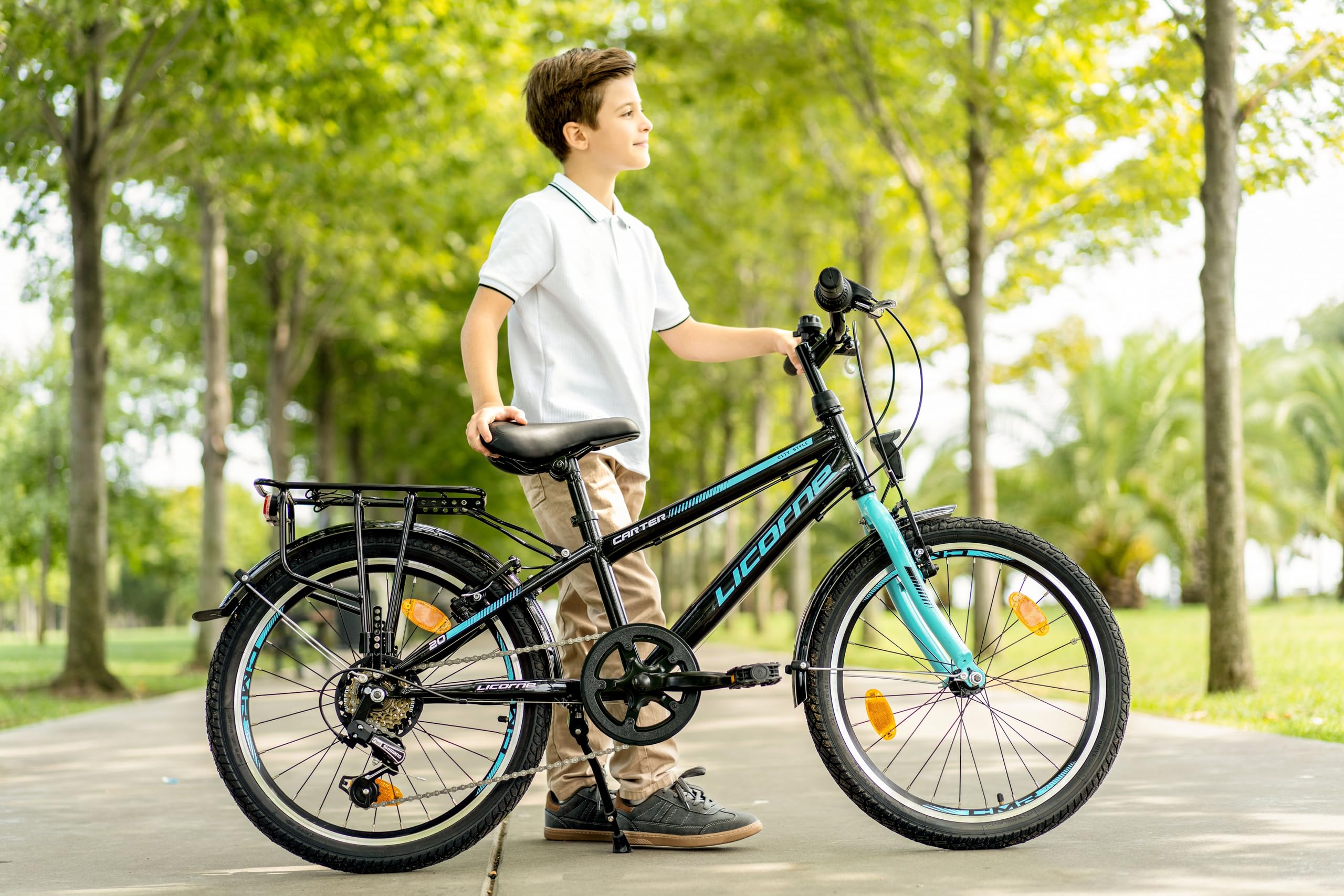 Licorne Bike Carter Premium Mountainbike in 20 Zoll Fahrrad für Kinder Mädchen Jungen 6 Gang Shimano Schaltung