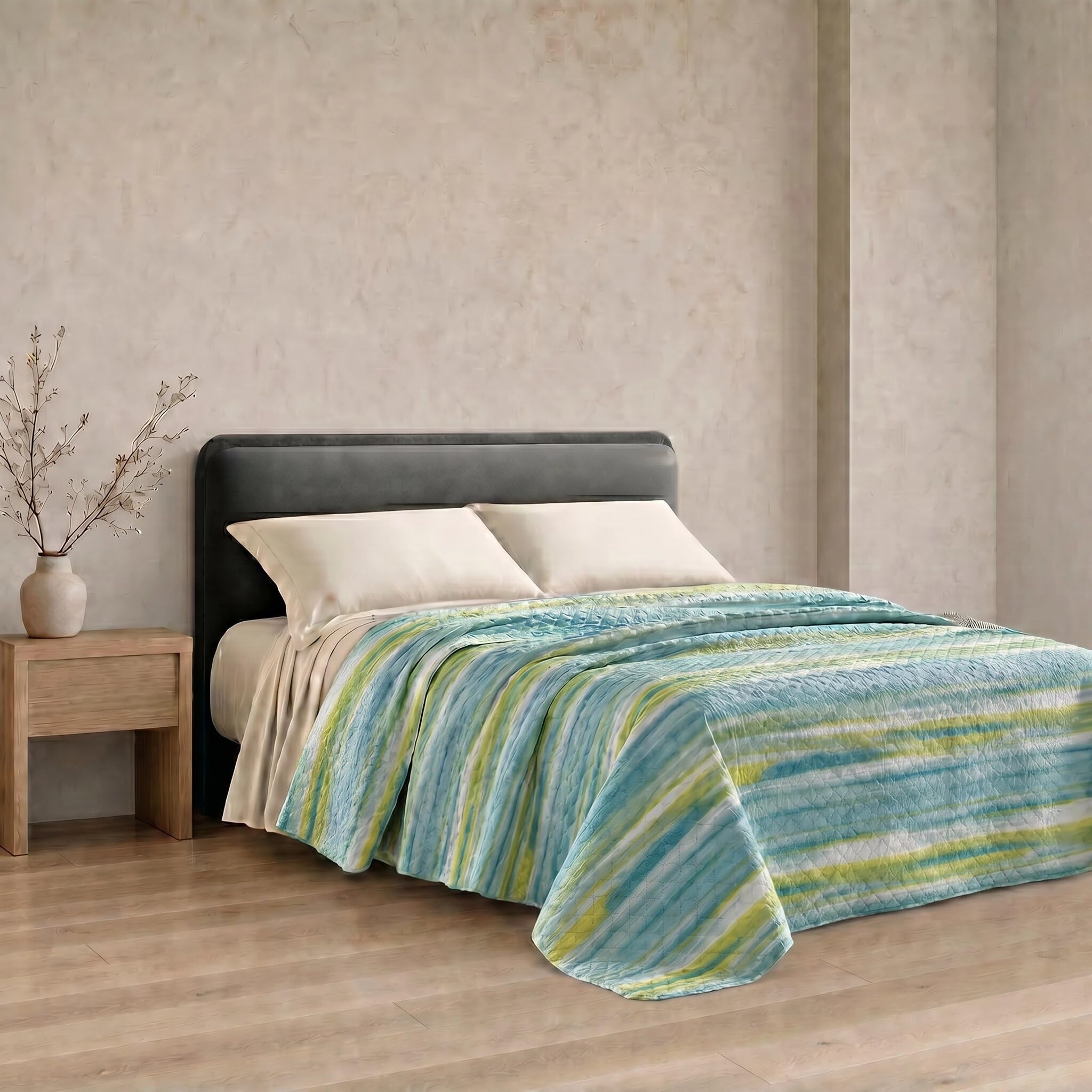Riad Arredo Trapuntino Piazza e Mezzo Primaverile Estivo Morbida Microfibra 210x250 cm - Copriletto Trapuntato Leggero Delicato Traspirante Anallergico - Line Akua