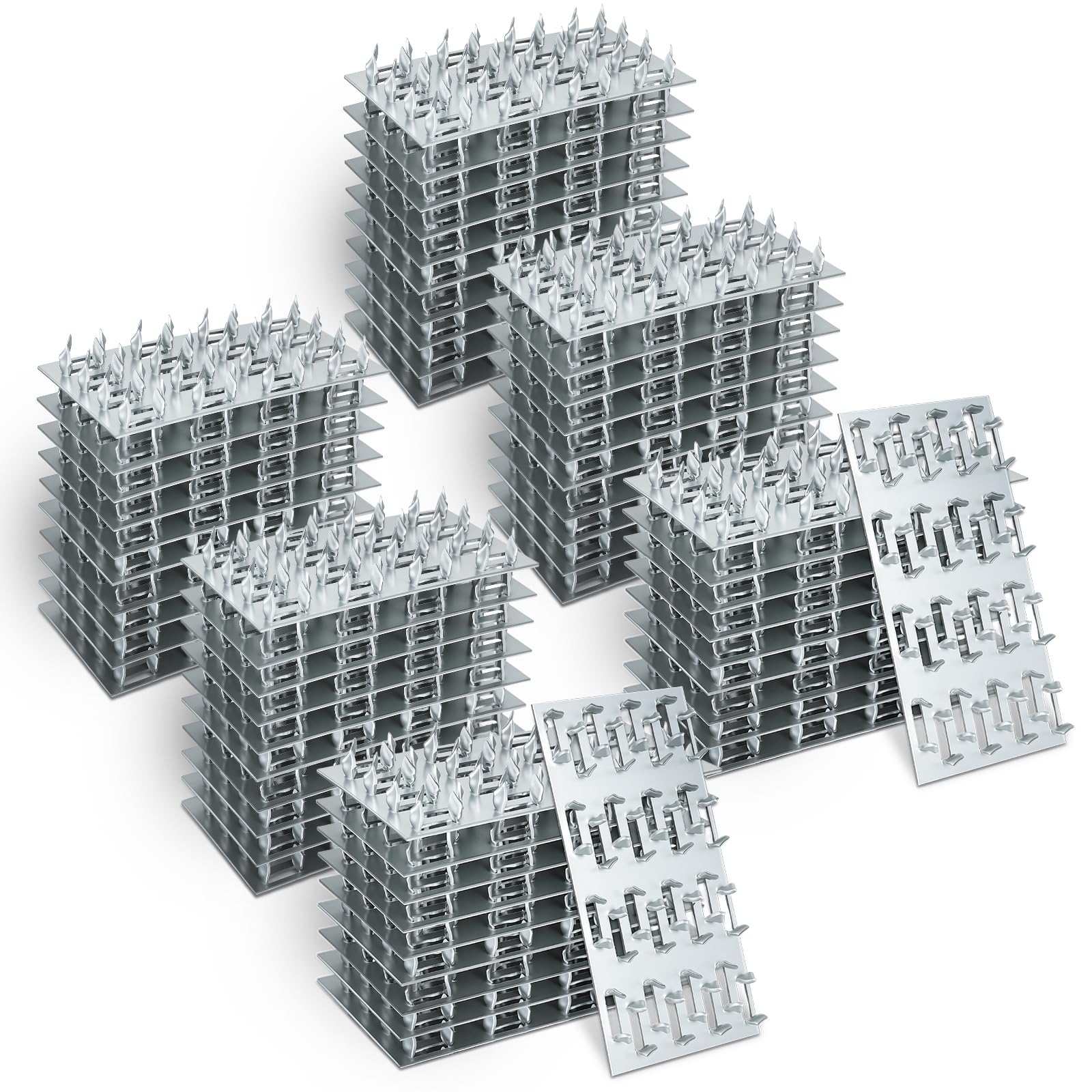 60 sztuk płyt kratownicowych, 10 cm x 5 cm, płyta naprawcza z zębami gwoździ, stal ocynkowana, wspornik do naprawy dachów, kratownicy, łącznika drewnianego, 60 szt