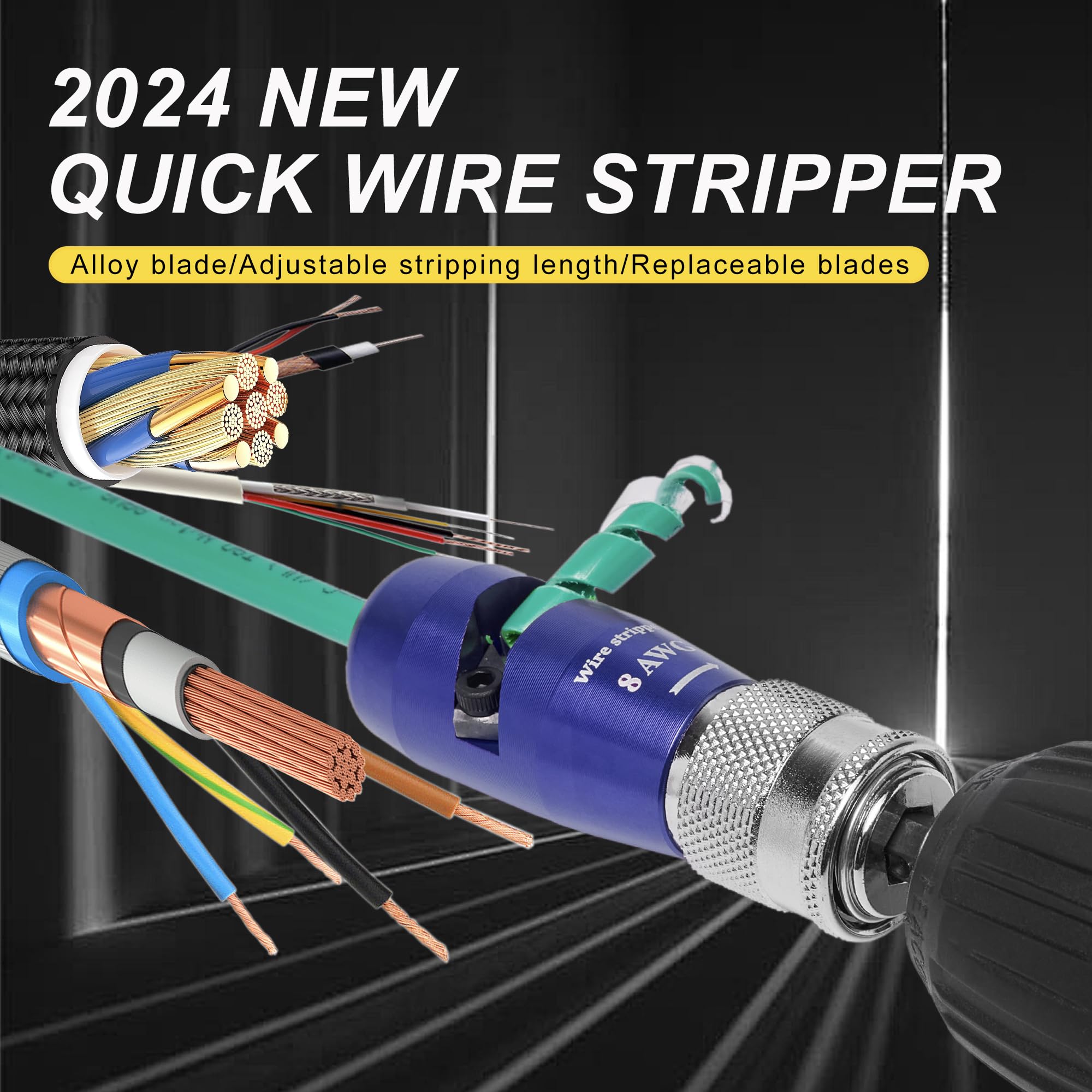Wire Twister Tool for Drill Set, Stripping Tool & Wire Twisting Connector,Electrician Drill Wire Stripper and Twister, Wiring Pro Wire Stripper — Amazon image 6
