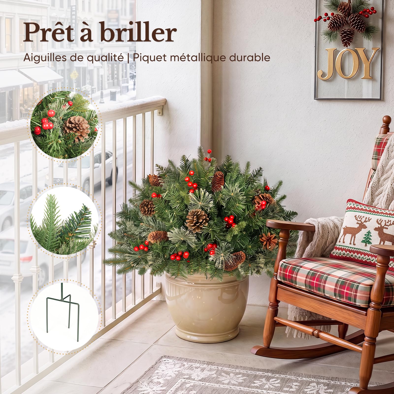 Hokeeper Sapin de Noël de 45 cm avec éclairage LED