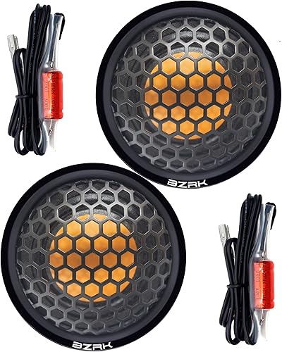 BZRK Audio RS-T150 - Tweeters de cúpula de 1 pulgada para coche, 150 vatios cada uno, aluminio/neodimio, montaje empotrado solo negro/cobre