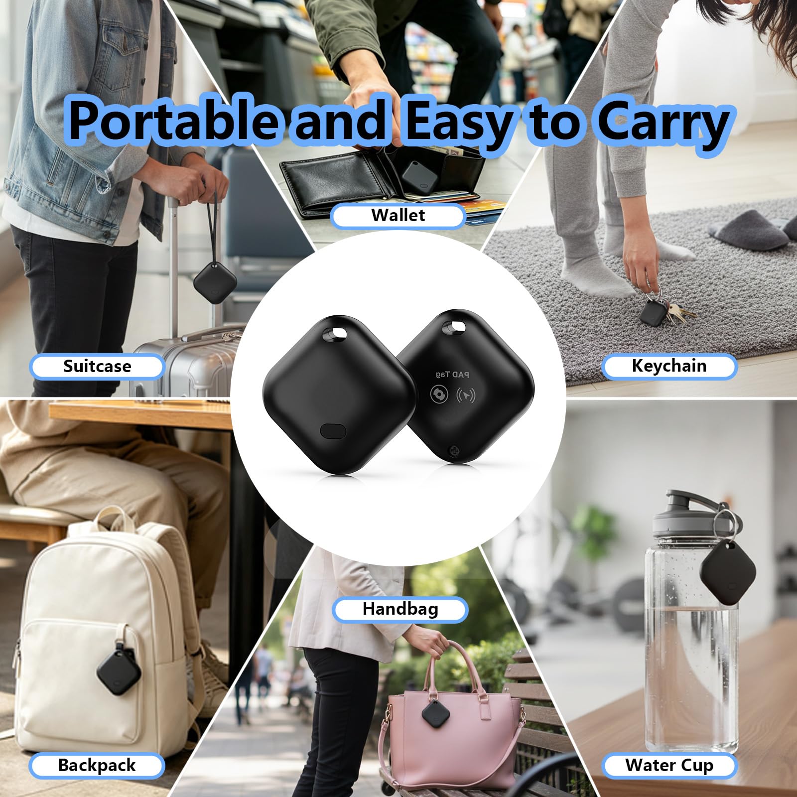 Rocketek Smart Tag 2026 4 pièces, Traceur Android & iOS, Localisateur Clés | Double système Apple Localiser & Google Find Hub / Batterie 12 mois / Localisation sonore et carte / Clés et bagages