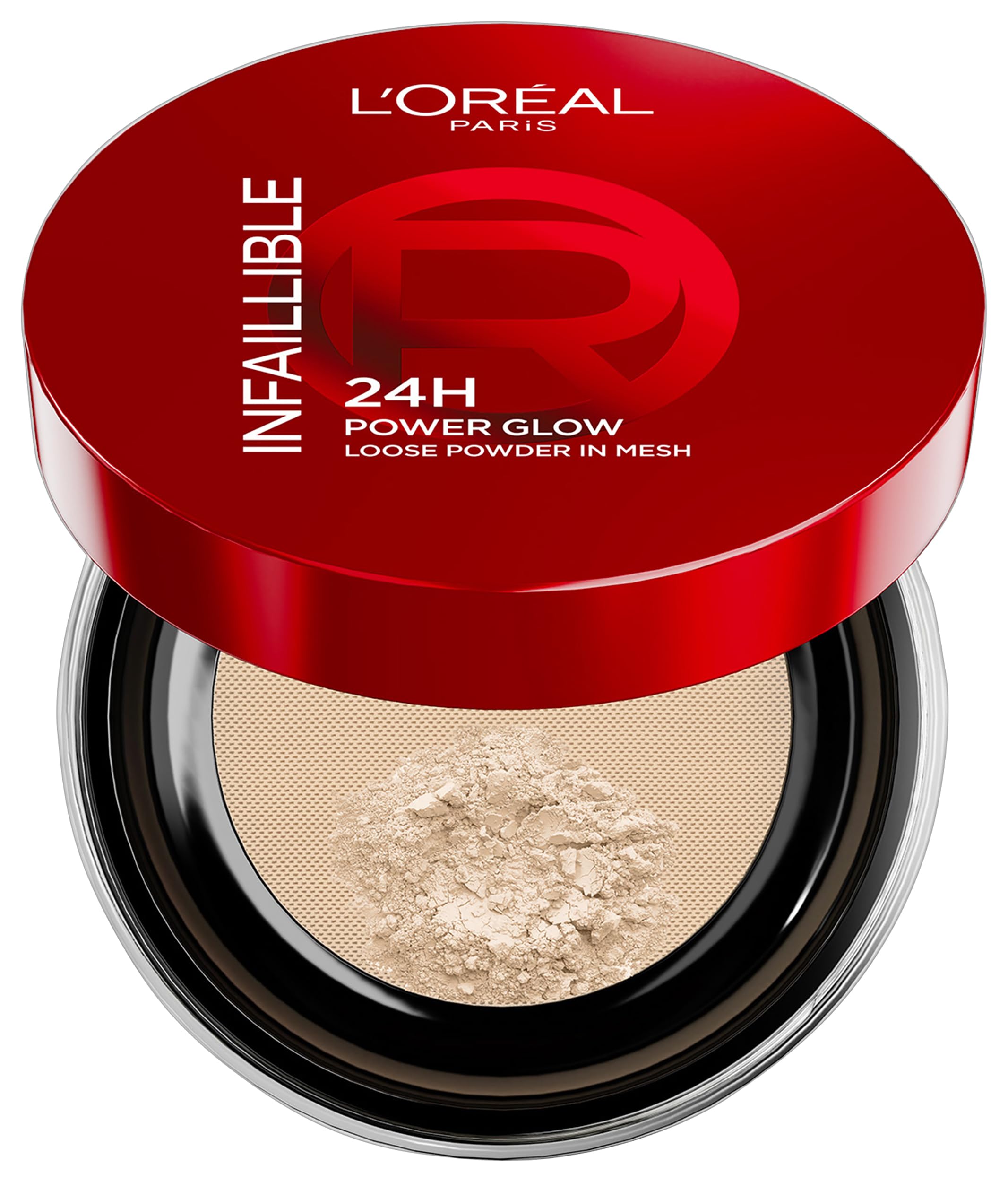 L'oreal Paris Universal L'oréal Paris Infaillible 24H Power Glow Loose Powder, Loser Puder Für 24H Halt & Glow, Ebenmäßiger Teint, Feuchtigkeitsspendend, Innovativer Mesh-Netz Für Präzise Anwendung, Shade 1X10g