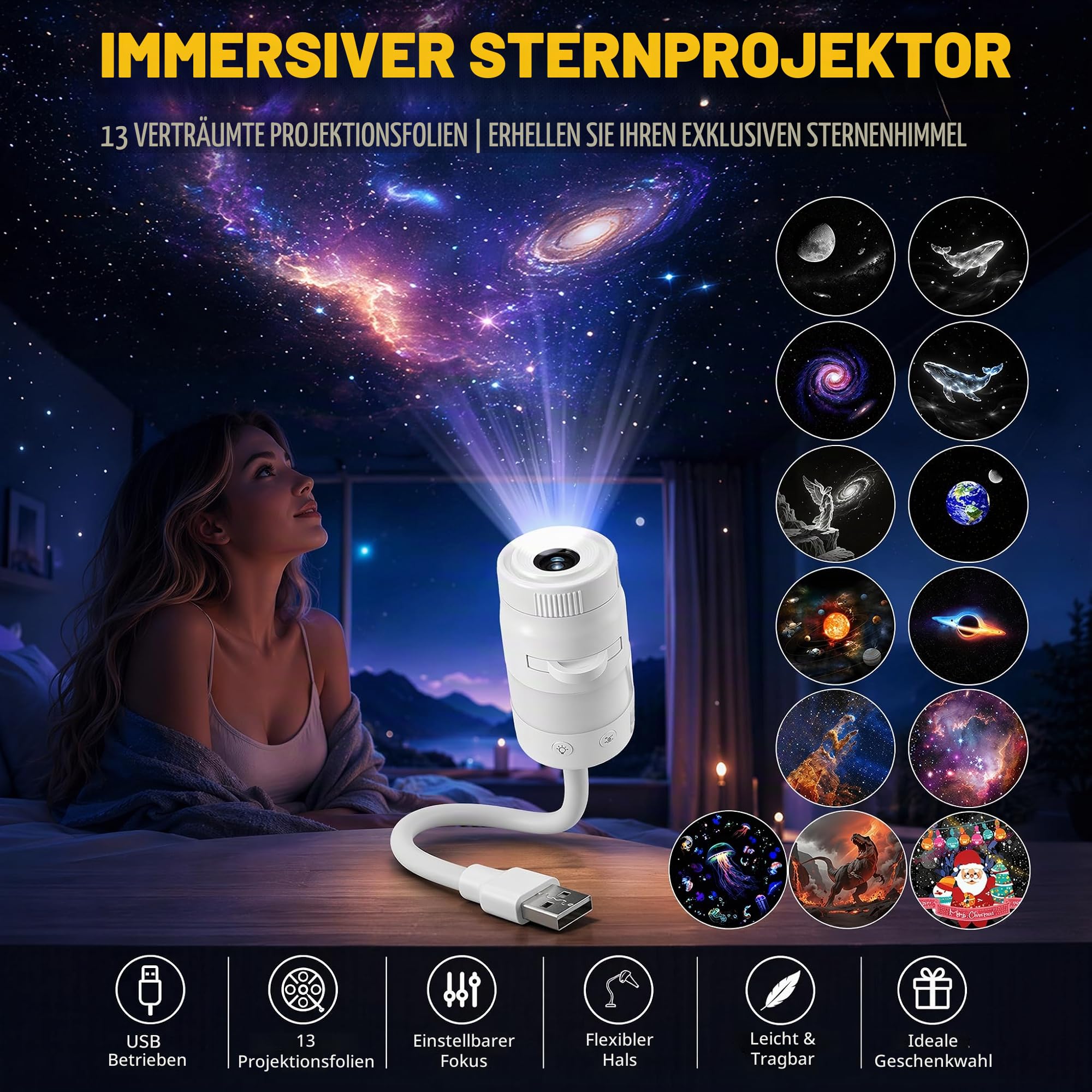 Yizemay Sternenhimmel Projektor Unterwasserwelt, Ozean Galaxie Projektor