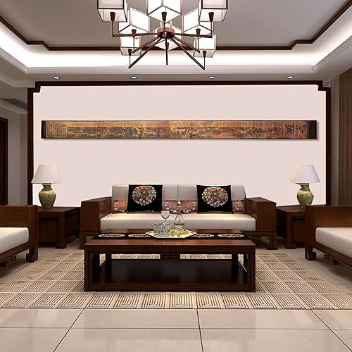 Miniatura 4 de CIFIBIFUN Pintura, desplazamiento, caligrafía antigua, arte de réplica, dinastía china de la canción, ascender al río en el festival Qing Ming, obra