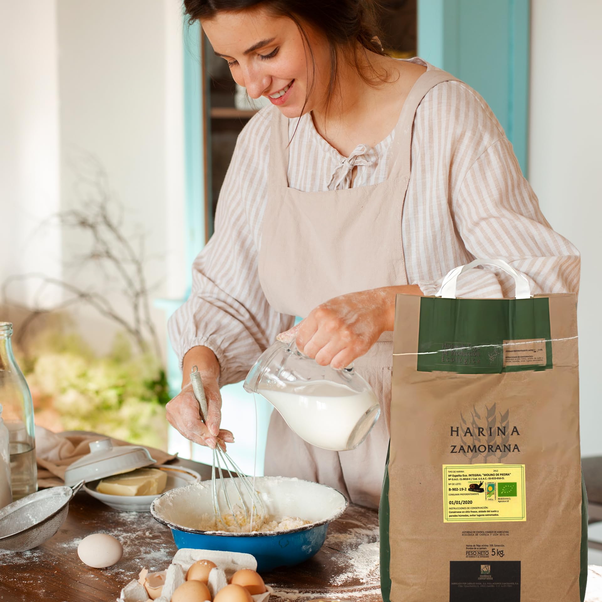 Harina De Espelta Integral Ecológica | 5 Kg | De Molino De Piedra | Para Pan Y Repostería | Harina Espelta 100% Natural | Favorece El Tránsito Intestinal | Fibra Alta Y Sabor Tradicional