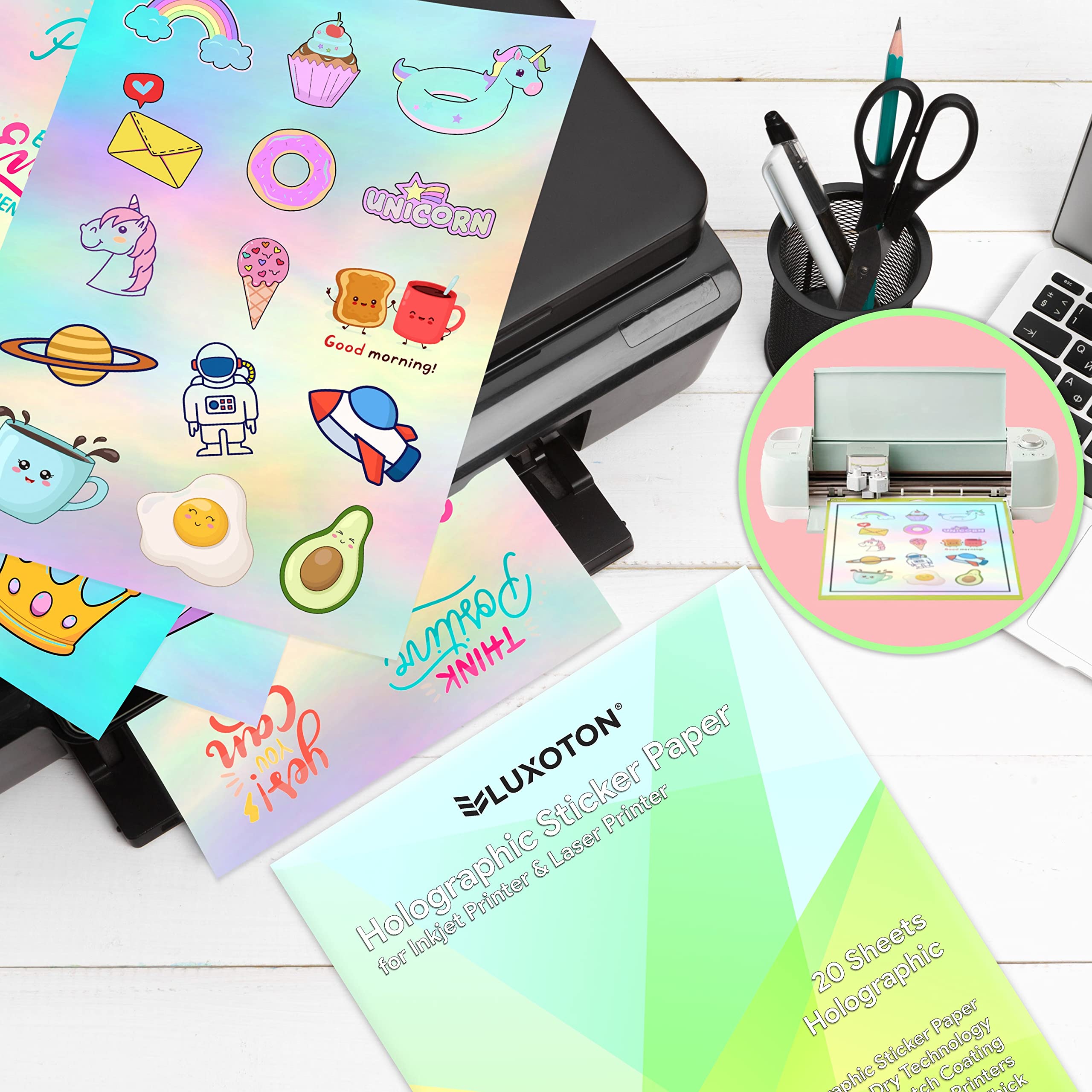 Buy Printable Holographic Sticker Paper For Inkjet Printer 20 Sheets  Buy Printable Holographic Sticker Paper For Inkjet Printer 20 Sheets
