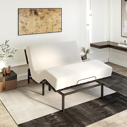 Softa Adjustable Bed Frame Queen, One-Person Transport and Assembly, Electric Bed Base with 900 LBS Capacty, Remote Control, Mattress Holder, Whisper Quiet Durable Motor, No Box Spring (S3)