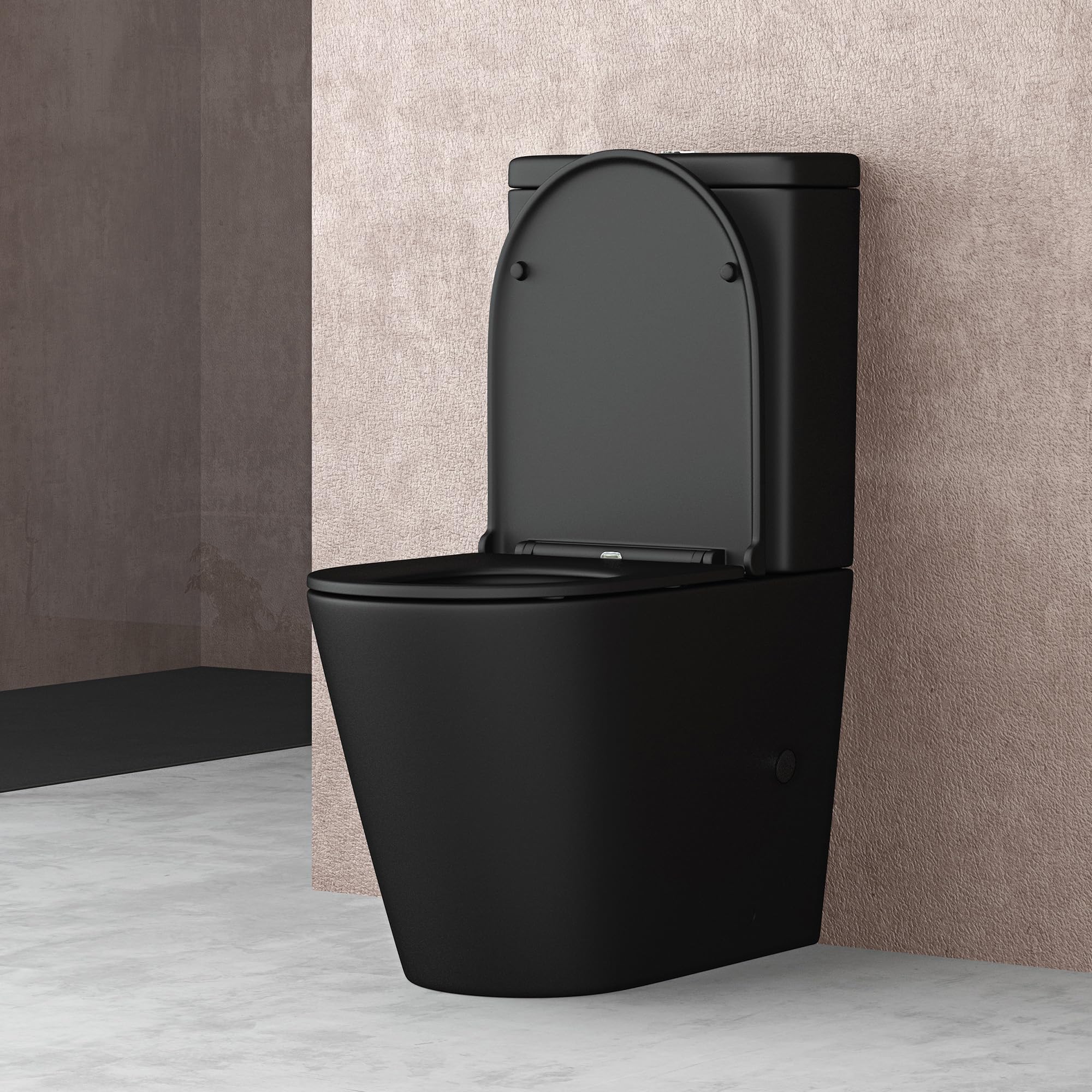 doporro Design Stand WC mit Softclose 36x63x82cm Stand-Toilette Schwarz