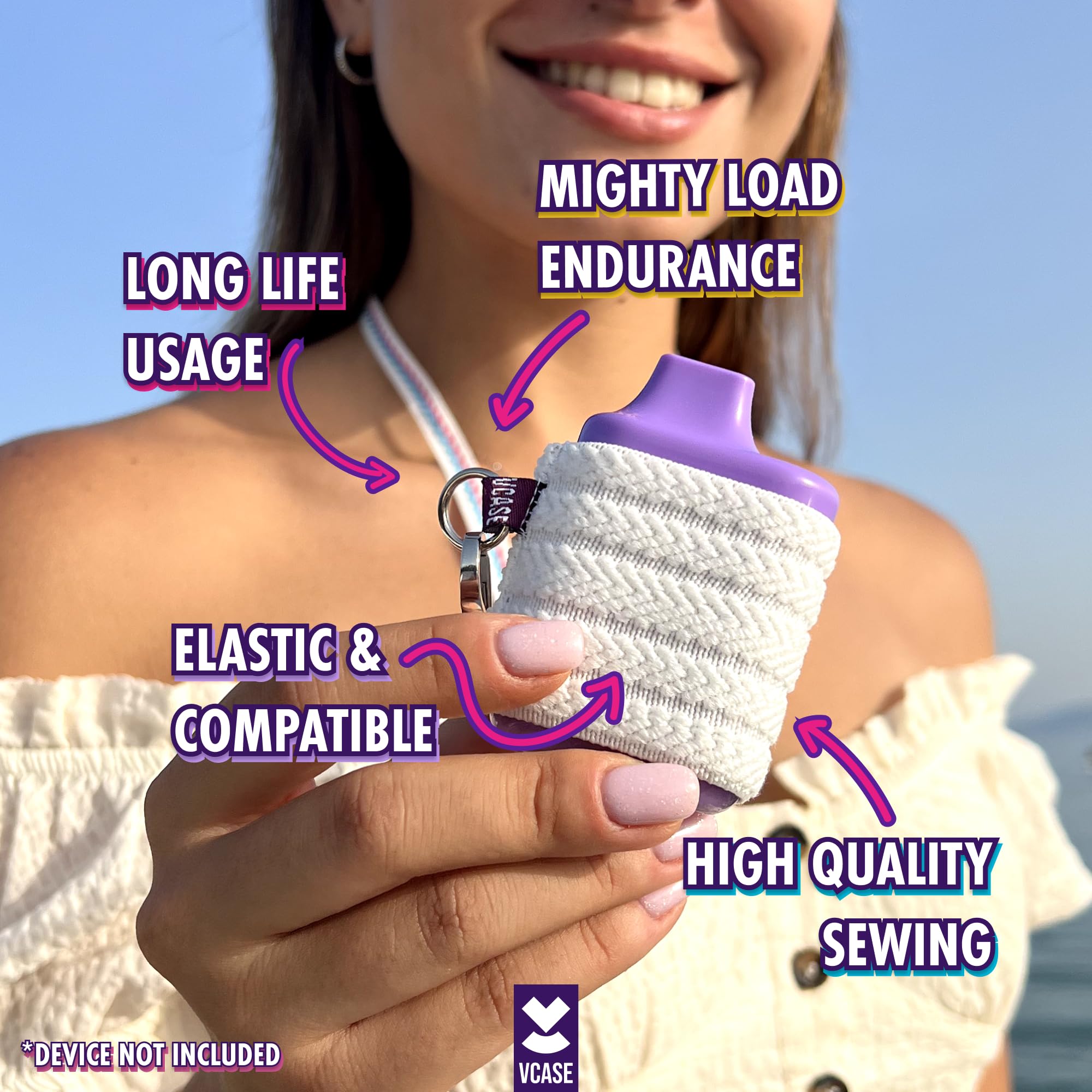 Amazon.com: VCase Vape Holder, Perfect Fit, Lanyard and Wristband,  High-Strength Elastic Holder, 1 Pcs Elastic Holder (Lanyard & Wristband,  Colorful, Large) : Health & Household