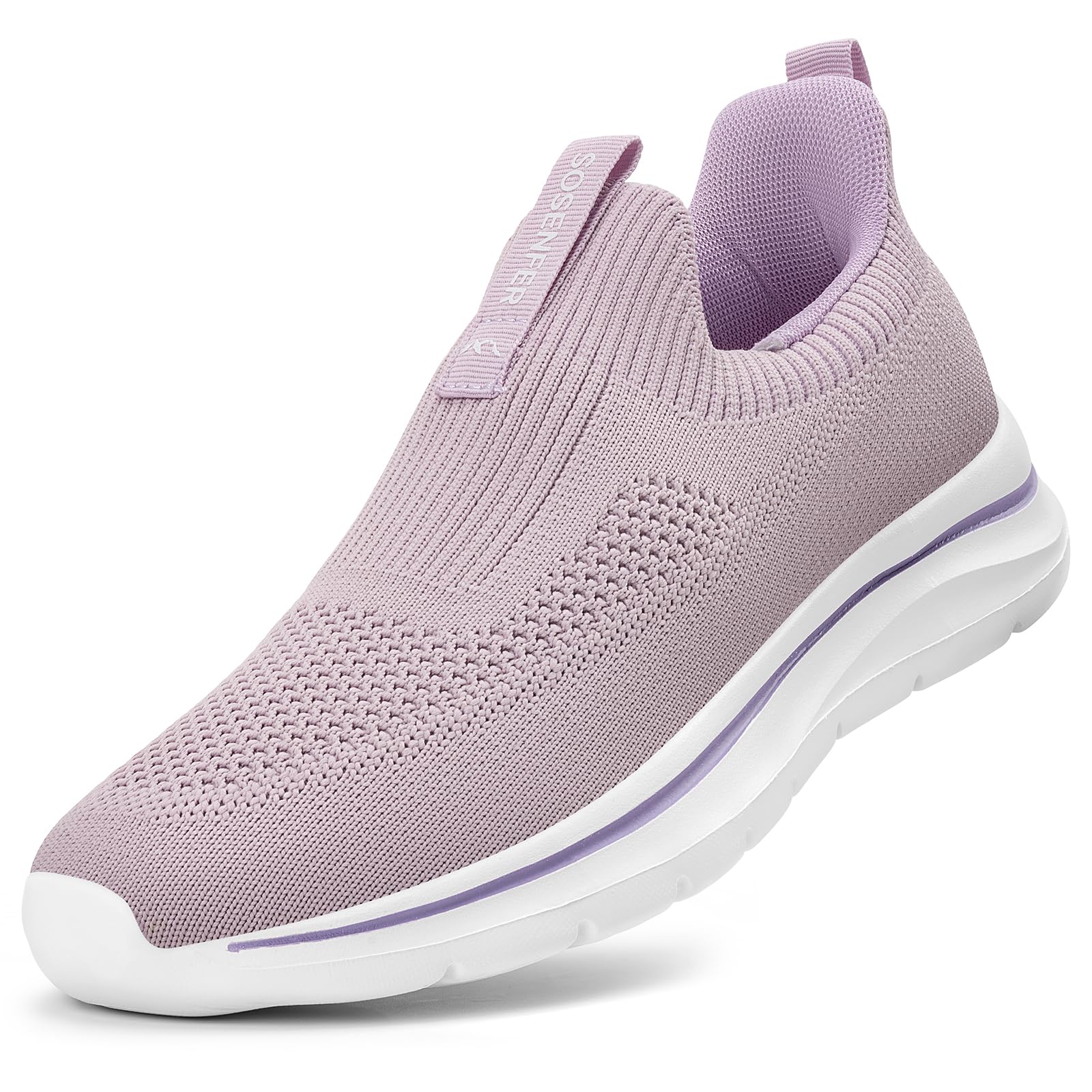 Sosenfer Slip On Sneaker Damen | Schuhe zum Reinschlüpfen ohne Schnürsenkel | Elastischer Bund & Leichte Sohle | Bequeme Freizeitschuhe für Büro/Reise-ZISE-38