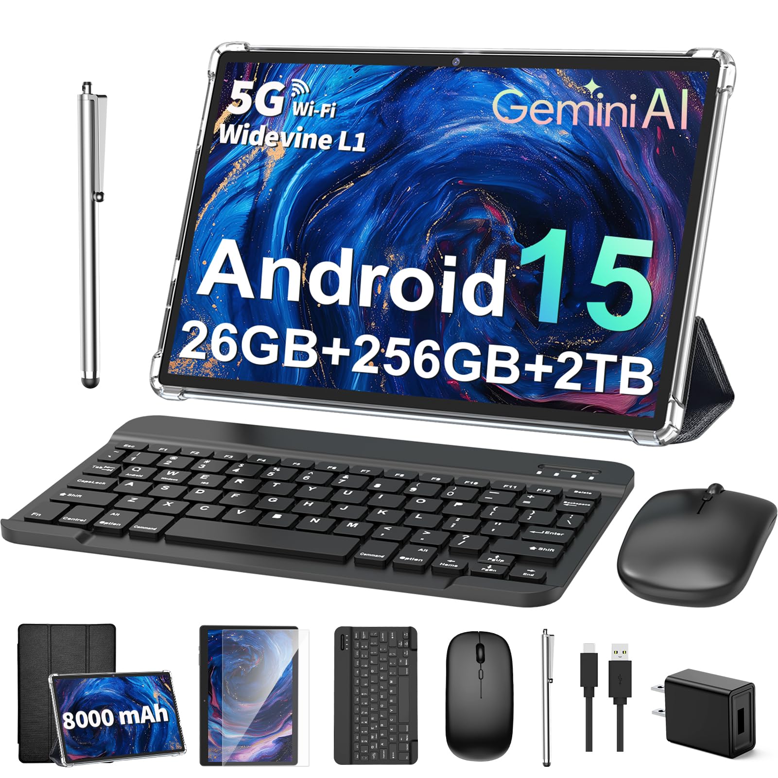 Amazon.com : PYNAREL Android Tablet with Keyboard, 26GB+256GB, 2TB