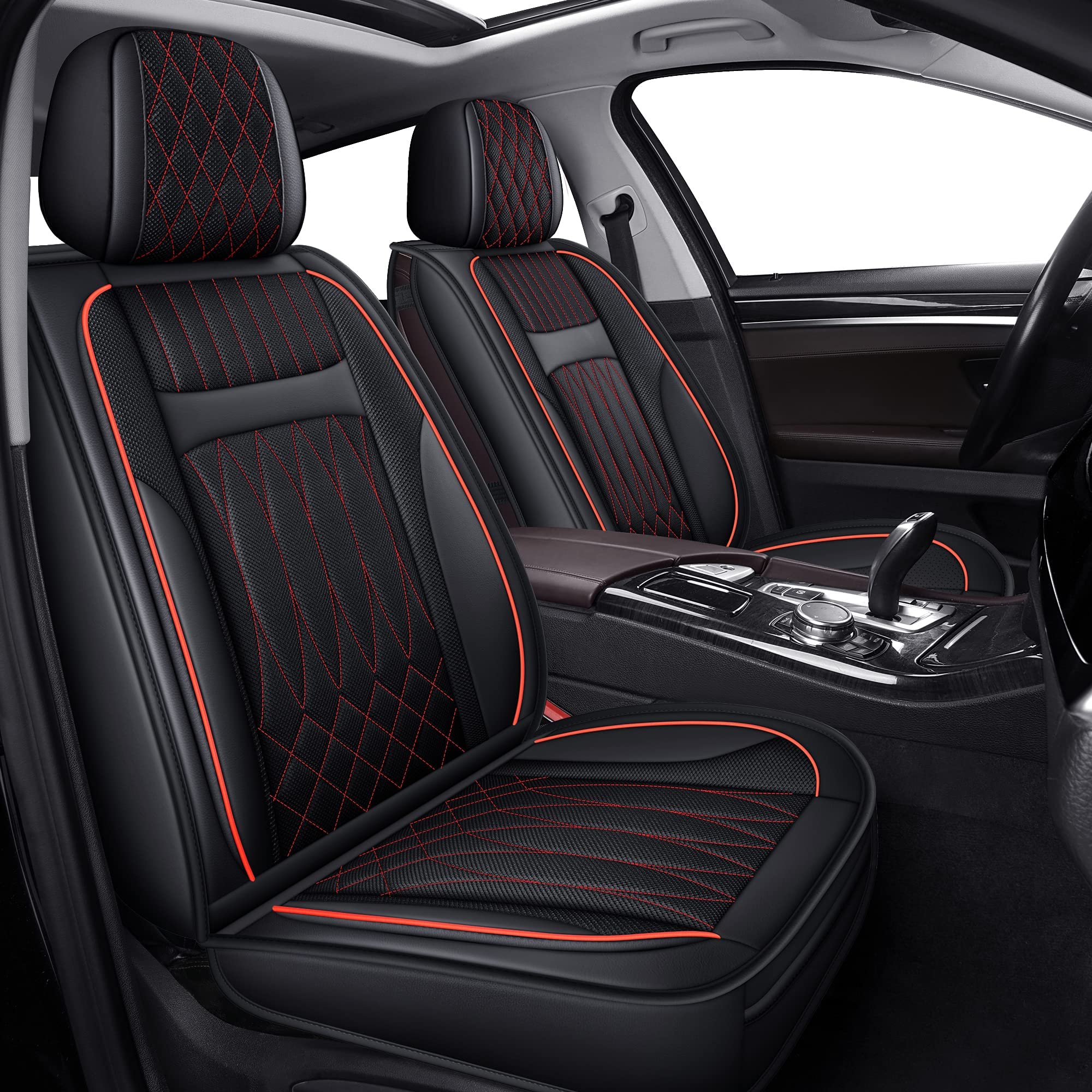 Photo 1 of TZAUT-AXLE Leather Automotive Seats Cushion Set for Protectors Black 5 Sets Full Seat