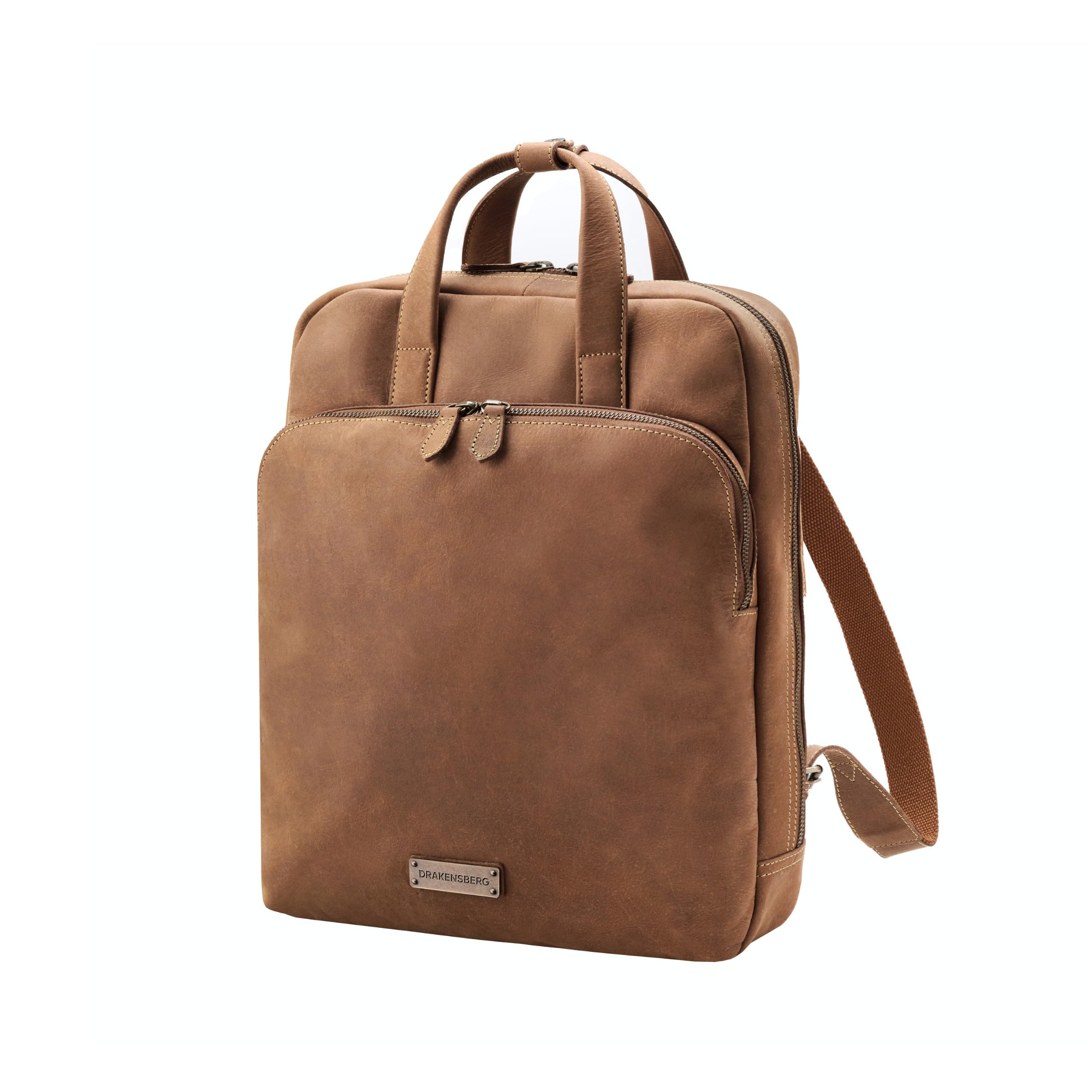 DRAKENSBERG Jonah DR00313 Housse universelle en cuir pour ordinateur portable jusqu'à 14" Motif rétro Marron havane