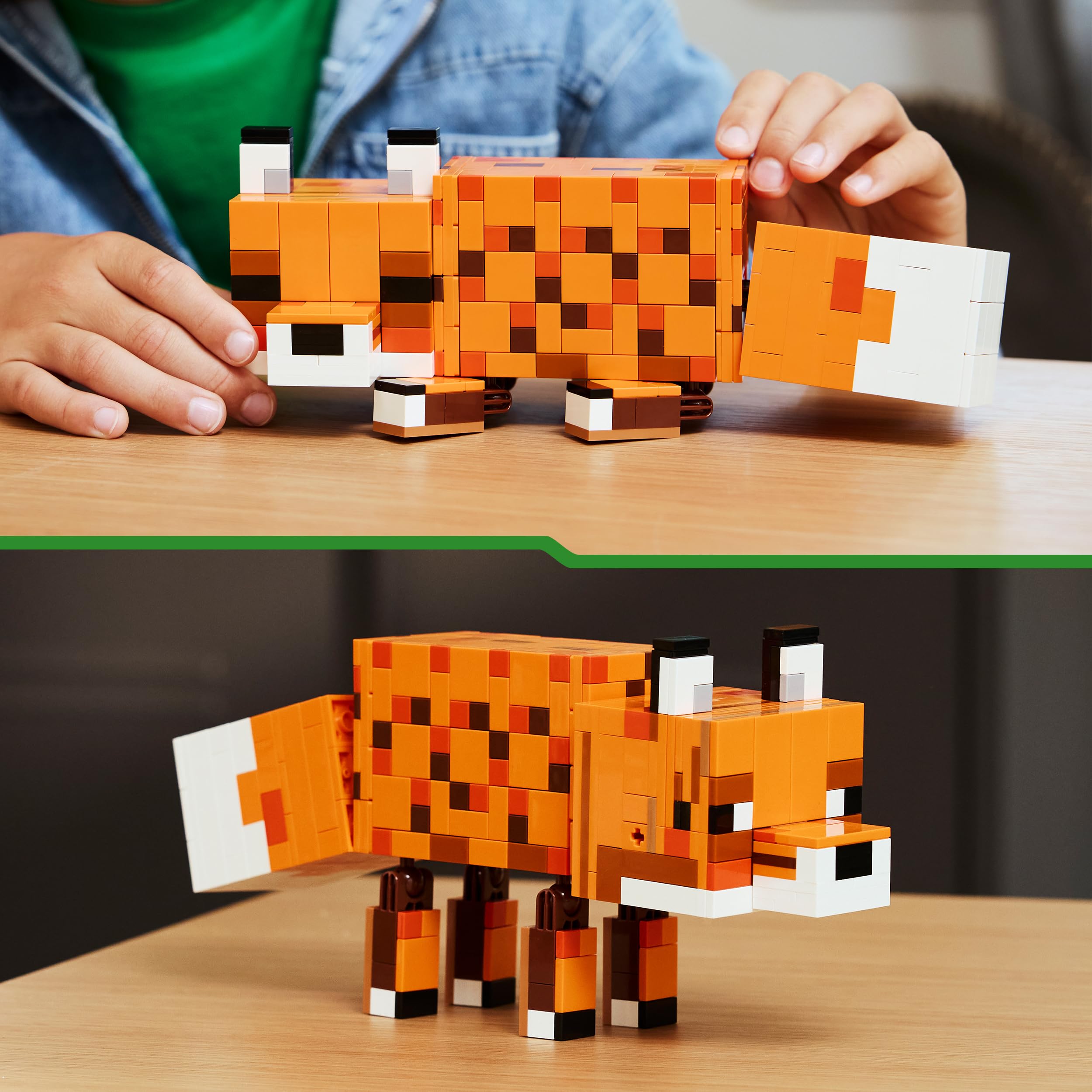 LEGO Minecraft La Volpe Giocattolo - Puzzle Animale 3D con Accessori - Decorazione per la Gaming Room o per la Camera da Letto - Idea Regalo di Compleanno per Bambini, Bambine e Fan da 10 Anni - 21588