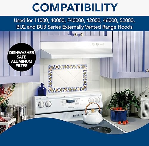 Miniatura 4 de Broan-NuTone BP29 NY NV 403 - Filtro de grasa de alumbre para campana extractora 8-34 x 10-12 pulgadas aluminio