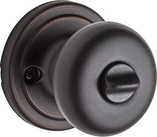 Miniatura 9 de Kwikset Hancock - Pomo de puerta de privacidad interior con cerradura, manija de puerta para baño y dormitorio, pomo negro mate con cerradura