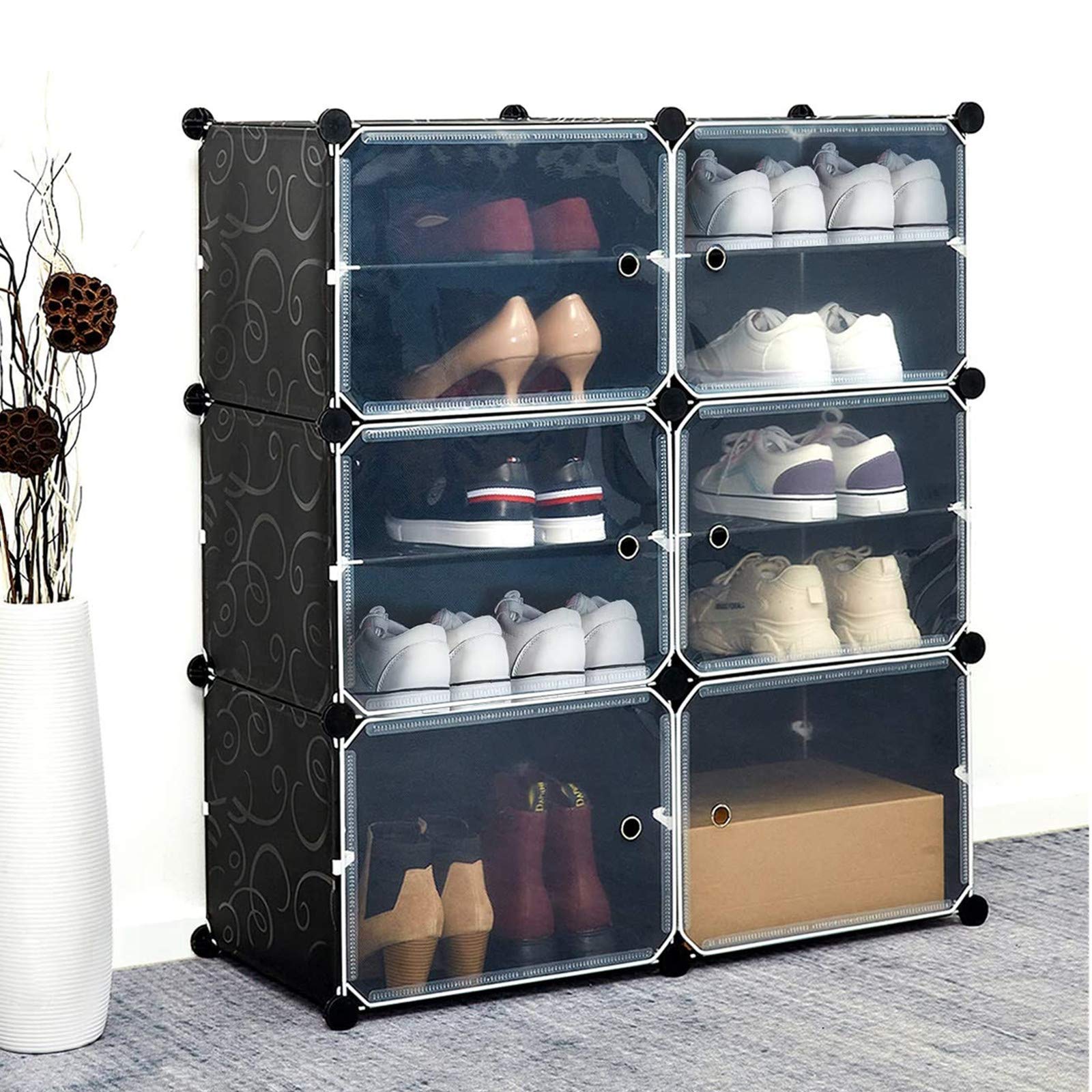 UHOOME Shoe Racks Storage Storage Unit,DIY Plastic Shoe Rack,Modular Shoe