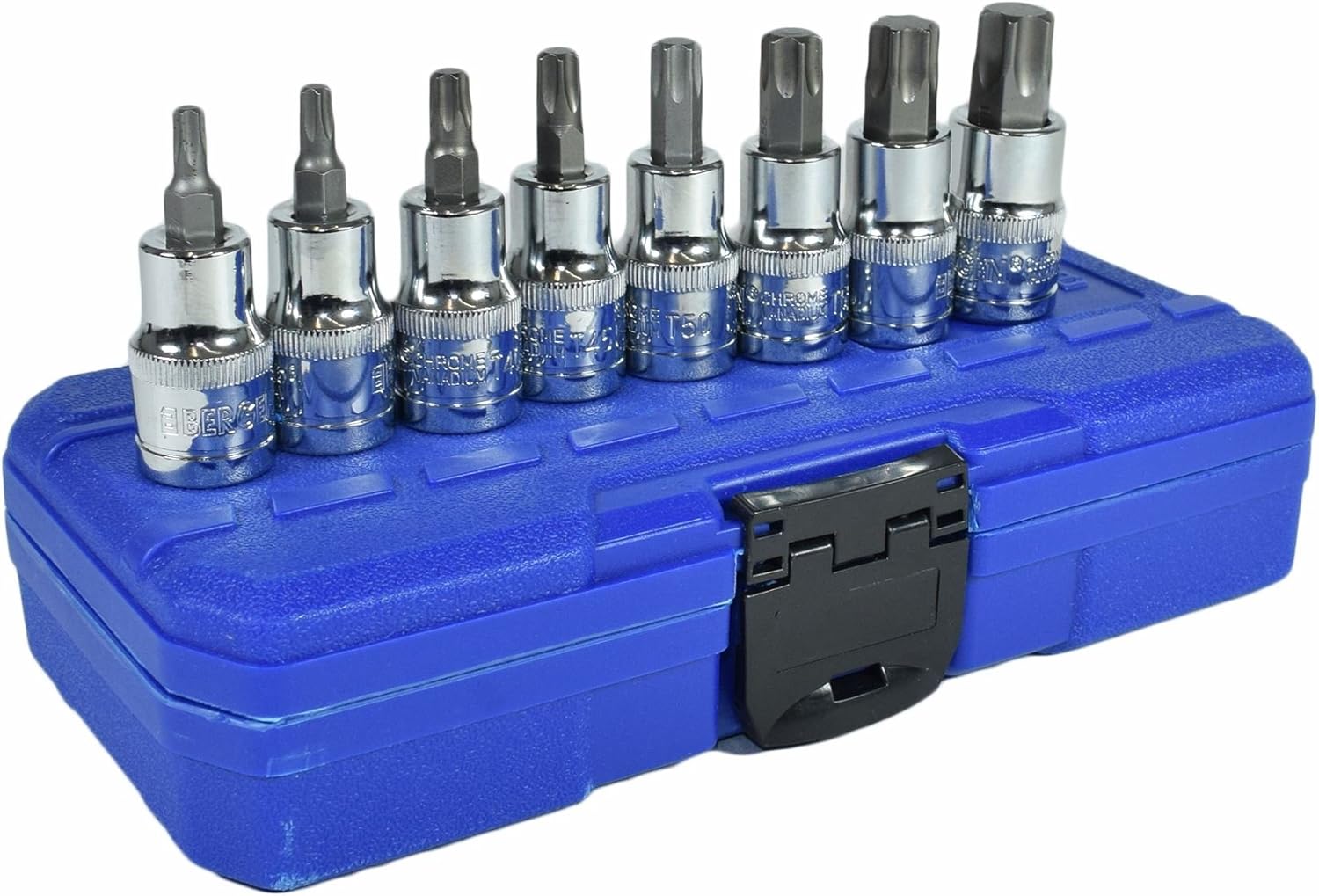 1/2" Torx Star Male Bit Sockets T27 - T70 8pc Set By Bergen