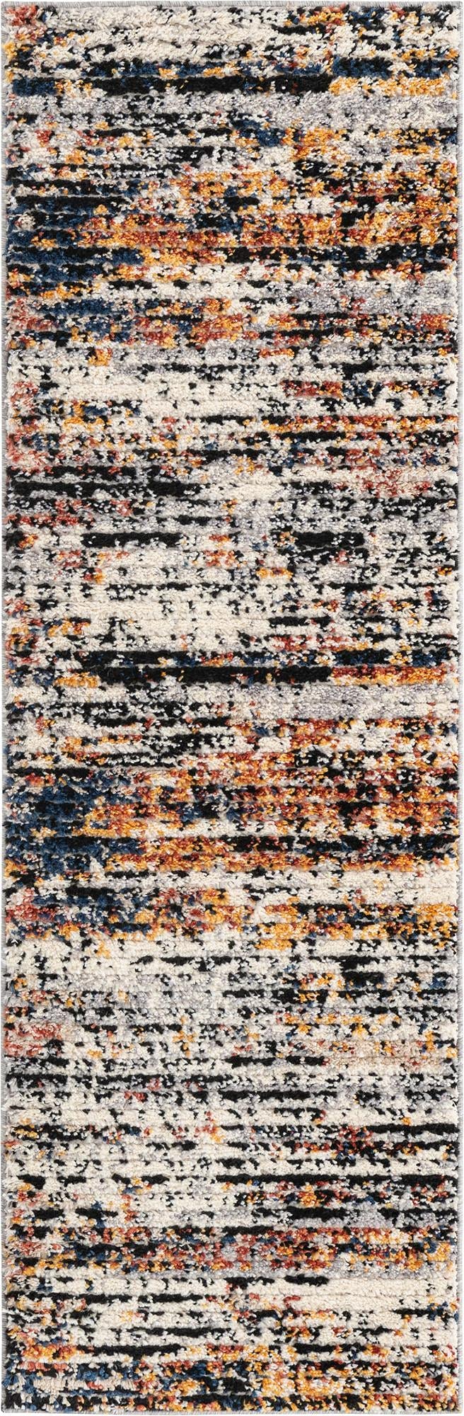 Rugs.com Tucson Collection Rug – 6 Ft Runner Multi Low Rug Perfect for Hallways, Entryways