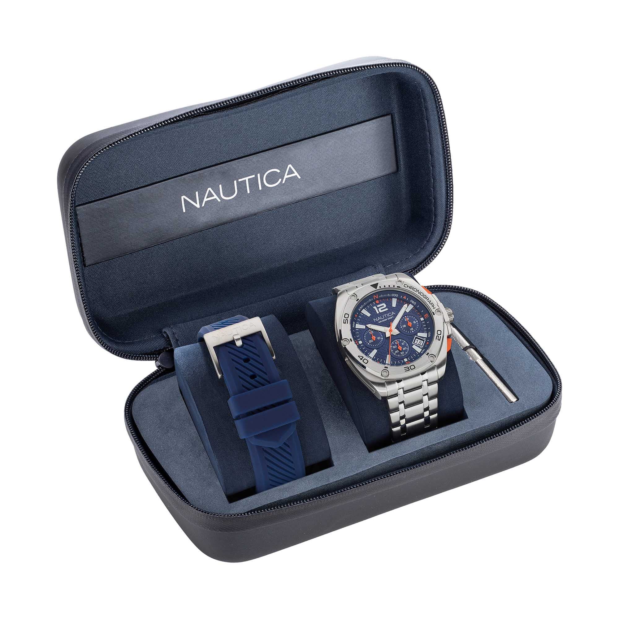 Nautica Box Set de Reloj Tin Can Bay Chrono para Caballero NAPTCF212