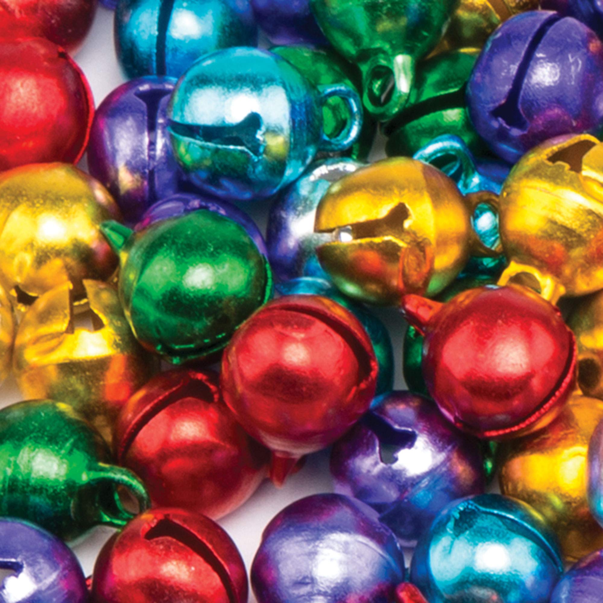 Baker Ross Mini Metallic Coloured Jingle Bells Creative Christmas Art And Craft Supplies For Kids' Projects And Decoration (Pack Of 120