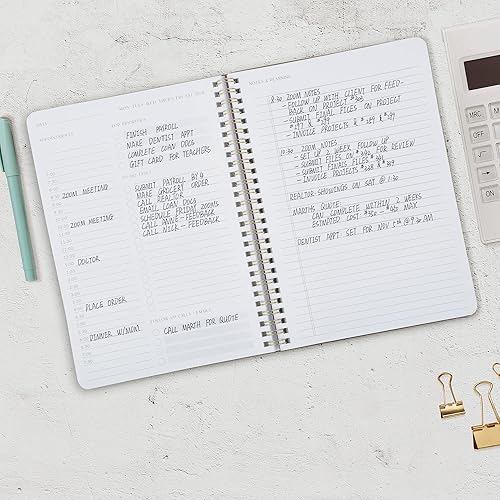 Miniatura 7 de ZICOTO Beautiful Daily Planner And Notebook With Hourly Schedule - Aesthetic Spiral To do List Notepad to Easily Organize Your Work Tasks And