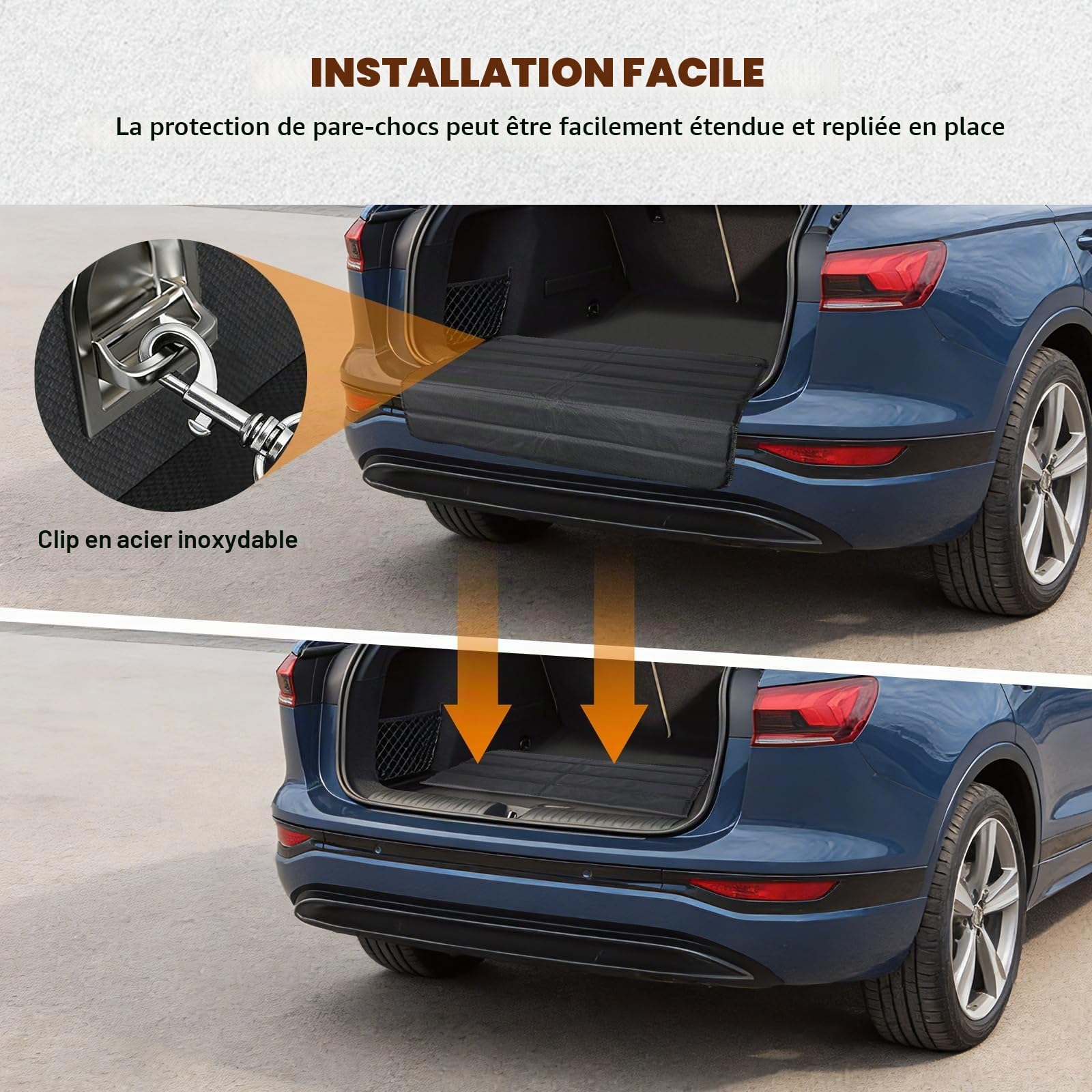 Protection Voiture Chien, Protection Coffre Voiture Chien, Tapis de Coffre Voiture, Renforcé, Résistant à l'usure et Imperméable, pour Protéger Pare-chocs de Votre Voiture Contre Rayures, 98 x 68 cm