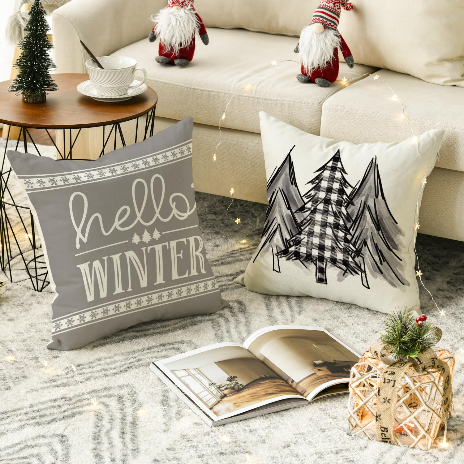 OTOSTAR Set di 4 federe decorative per cuscini con scritta