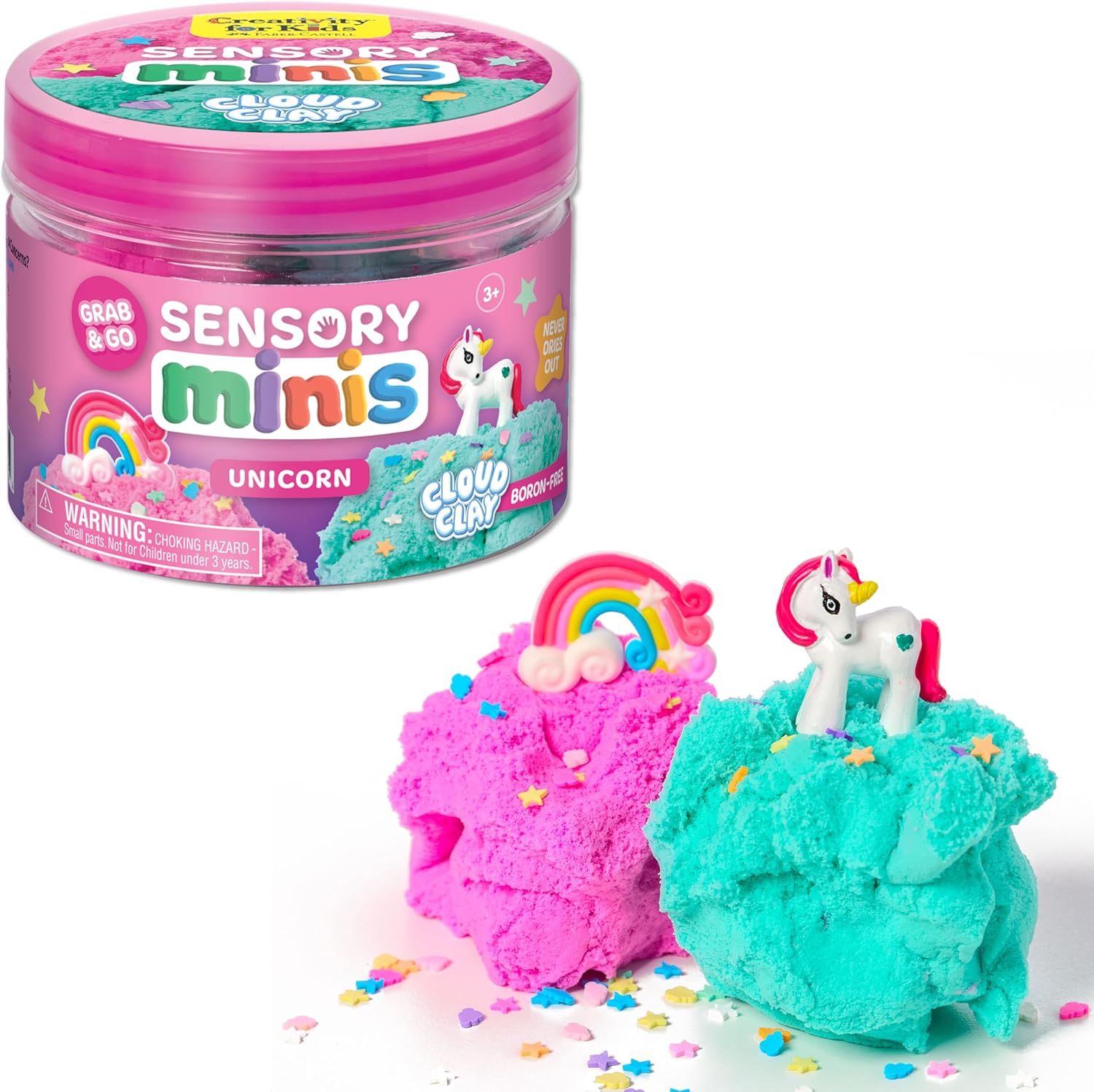 Creativity for Kids Sensory Minis Unicorn Kit | Cloud Clay Sensory Toy for Kids | Spring Crafts | Mess-Free, Screen-Free Travel Activity for Kids (Ages 3+)