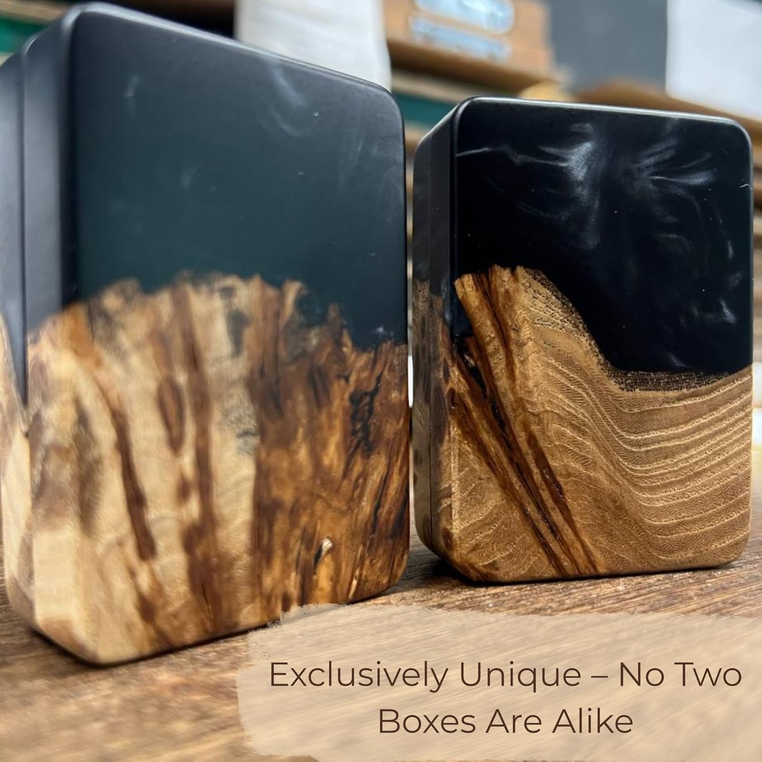 RWA Slim Engagement Ring Box for Proposal – Unique Wedding Ring Holder & Jewelry Display Case – Travel Jewelry Organizer, Ring Bearer Box, Proposal Gift, Wedding Ring Box for Ceremony, FLIP, black - Image 4