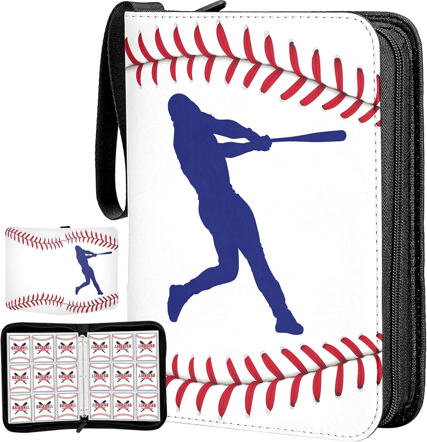 900 Pockets Baseball Card Binder, Trading Card Binder Dampproof Dustproof and Waterproof, baseball card holder PU leather, Sport Card Holder, Baseball Card Sleeves, Card Album Protectors