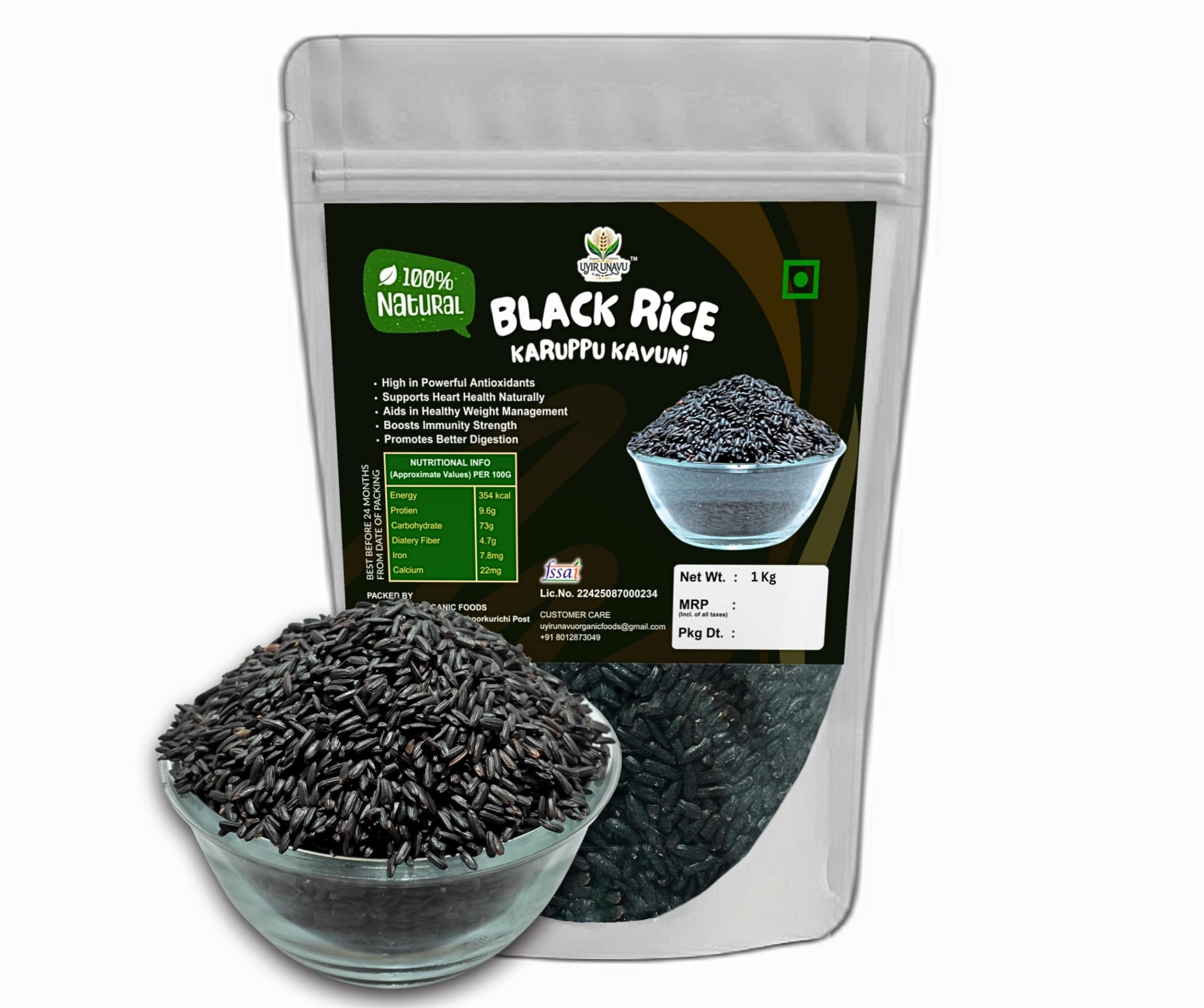 Uyir Unavu Premium Raw Black Rice Karuppu Kavuni Arisi (1 Kg) | Traditional South Indian Rice Helps in Weight Loss (pack of 1 Kg)-image-17