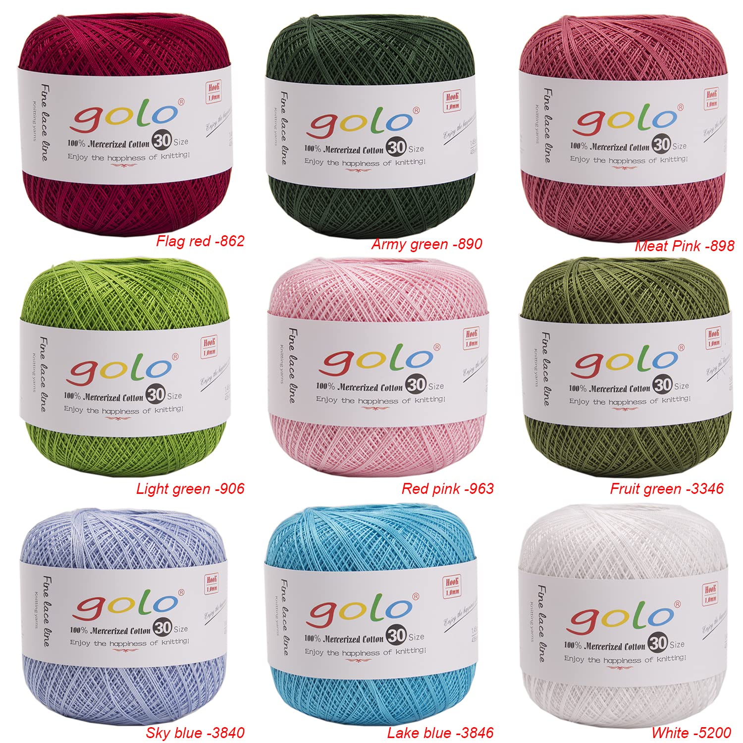 golo Crochet Thread Crochet Yarn for Hand Knitting Sky Blue Yarn 3840